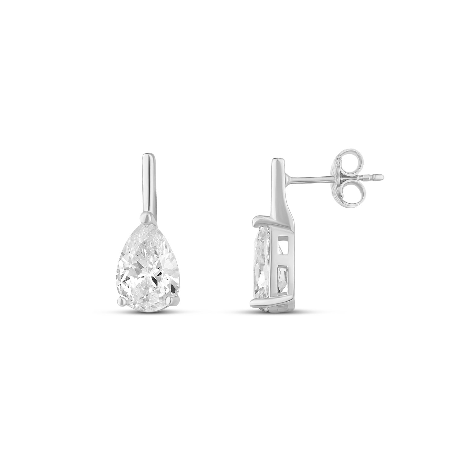 Bar Drop Earrings - Silver