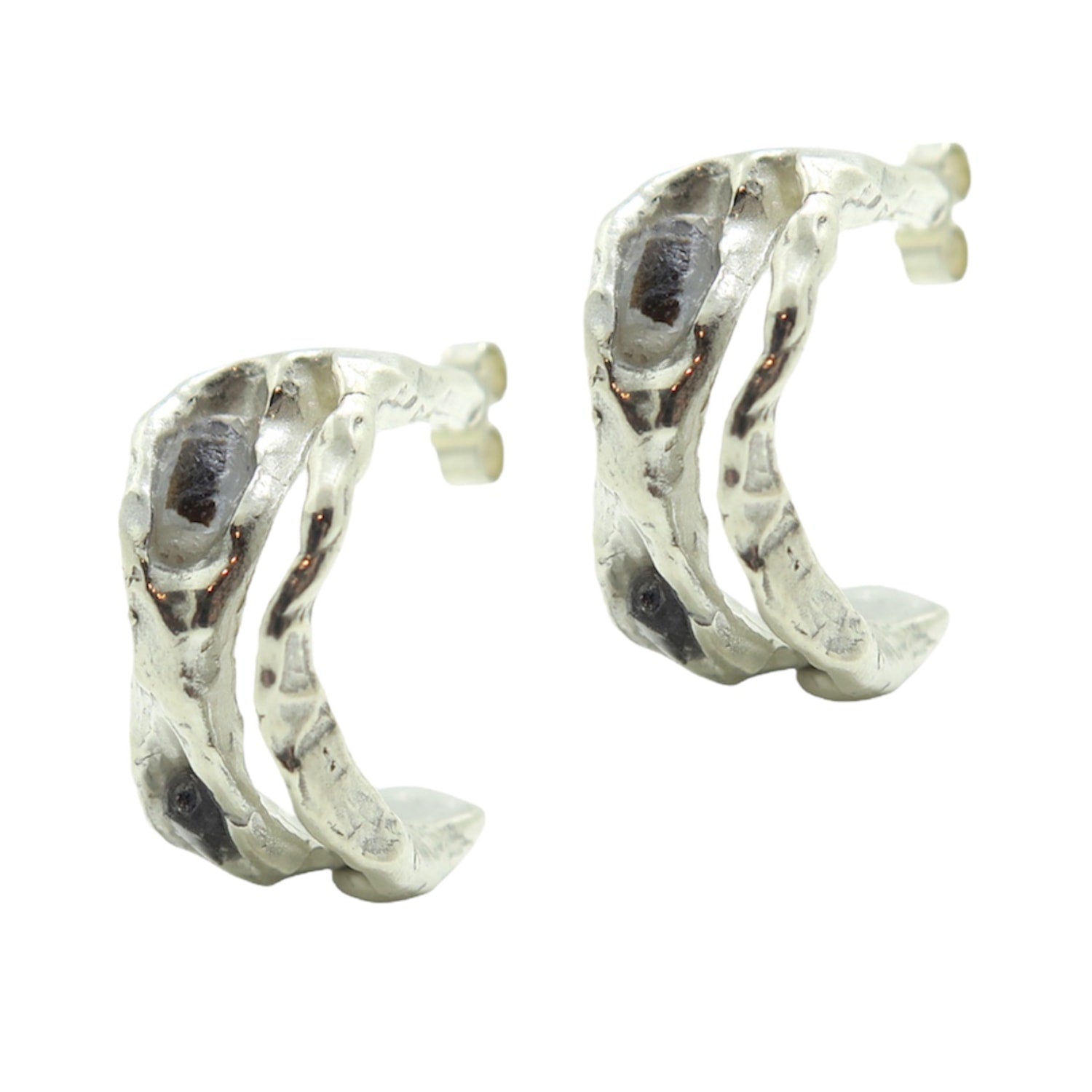 Barba C-Hoop Earrings – Blue