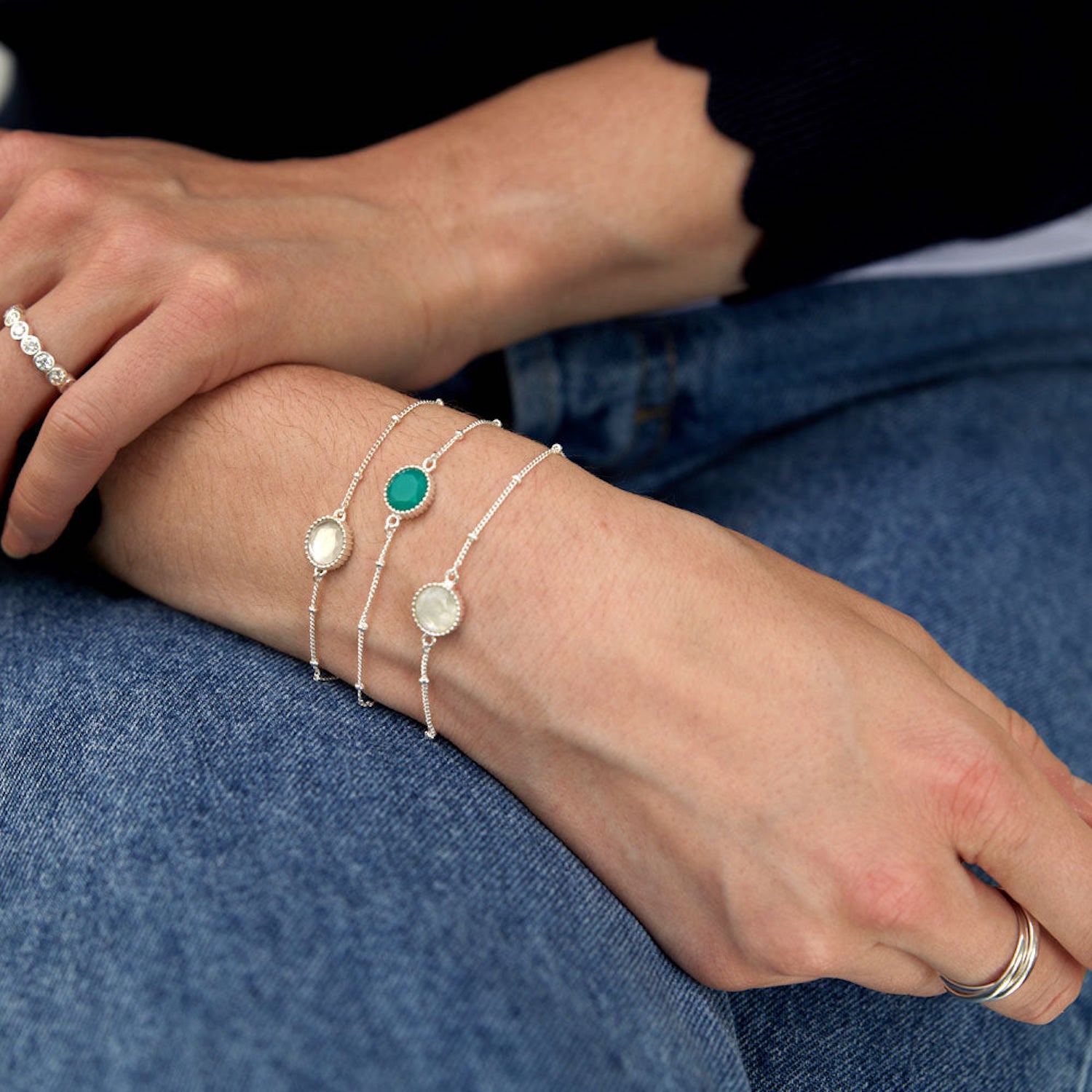 Barcelona Silver April Birthstone Bracelet Crystal