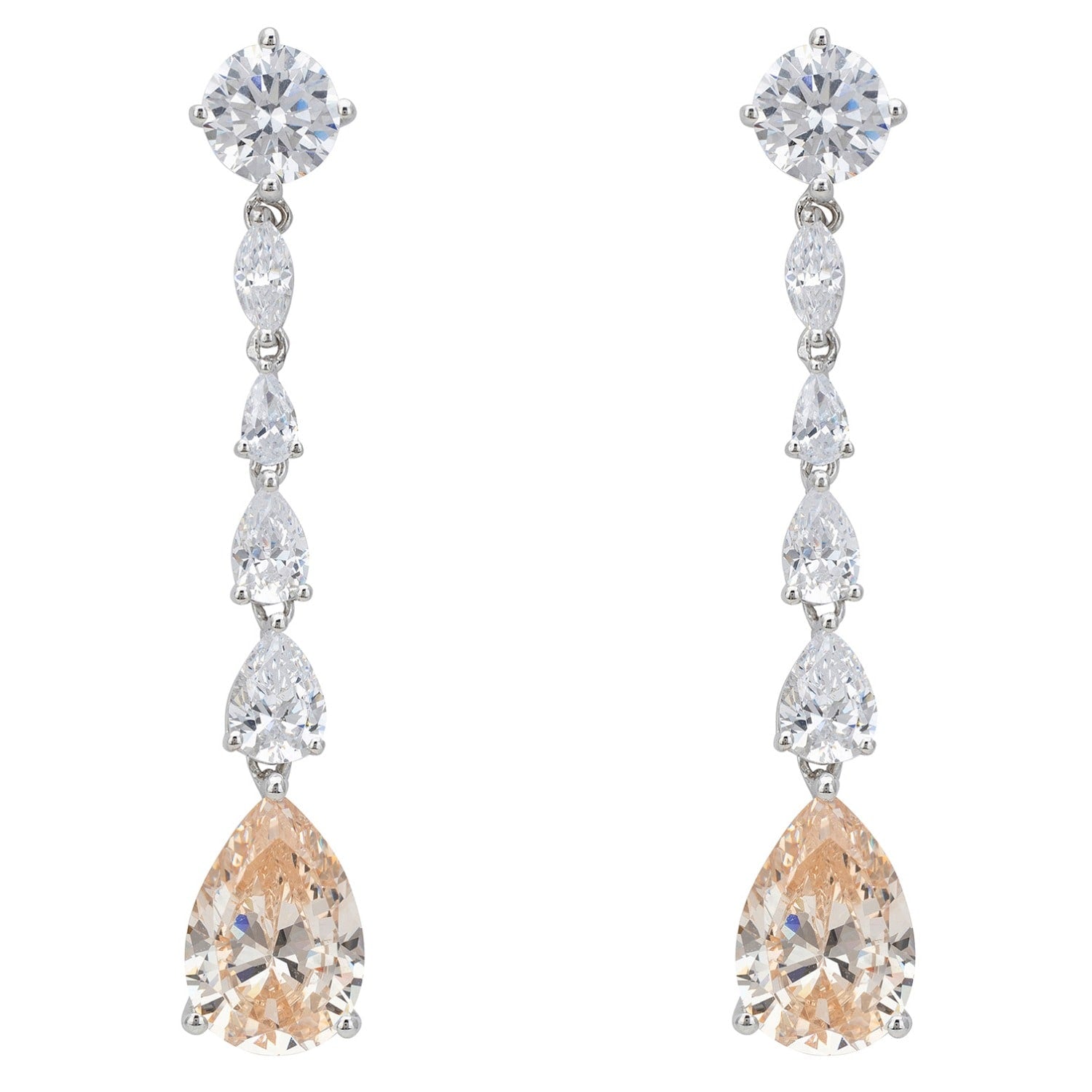 Bardot Champagne Quartz Drop Earrings Silver
