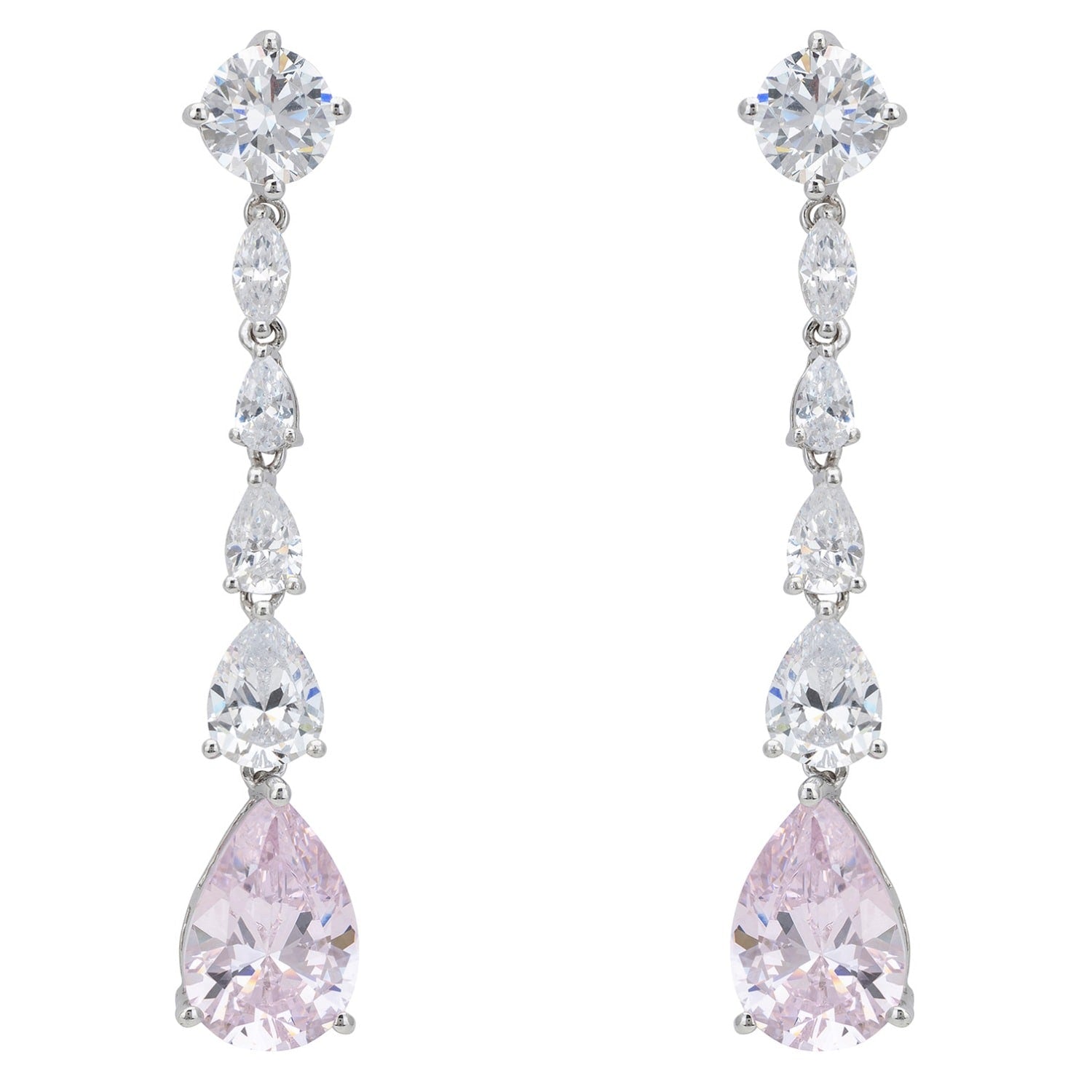 Bardot Morganite Drop Earrings Silver