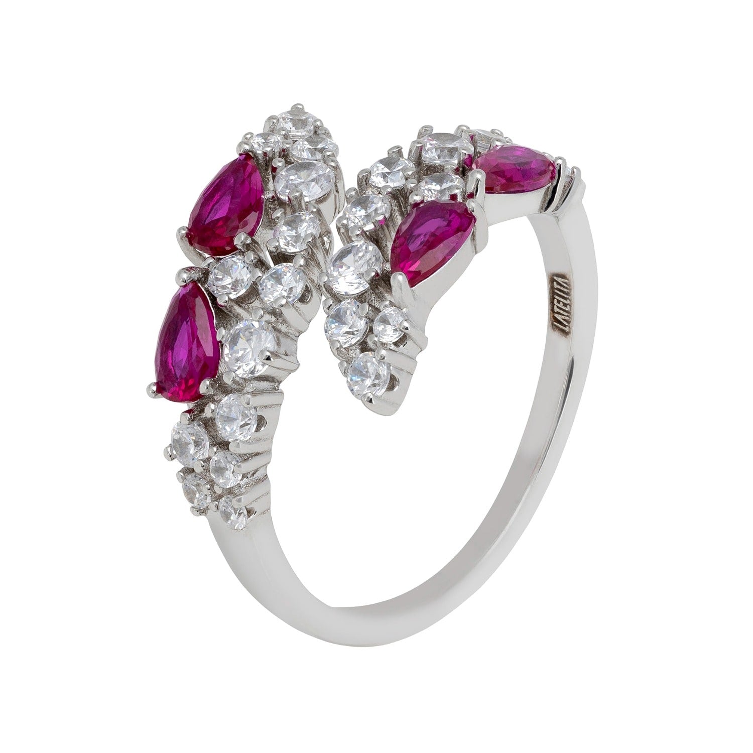 Baroness Cocktail Ring Ruby Silver