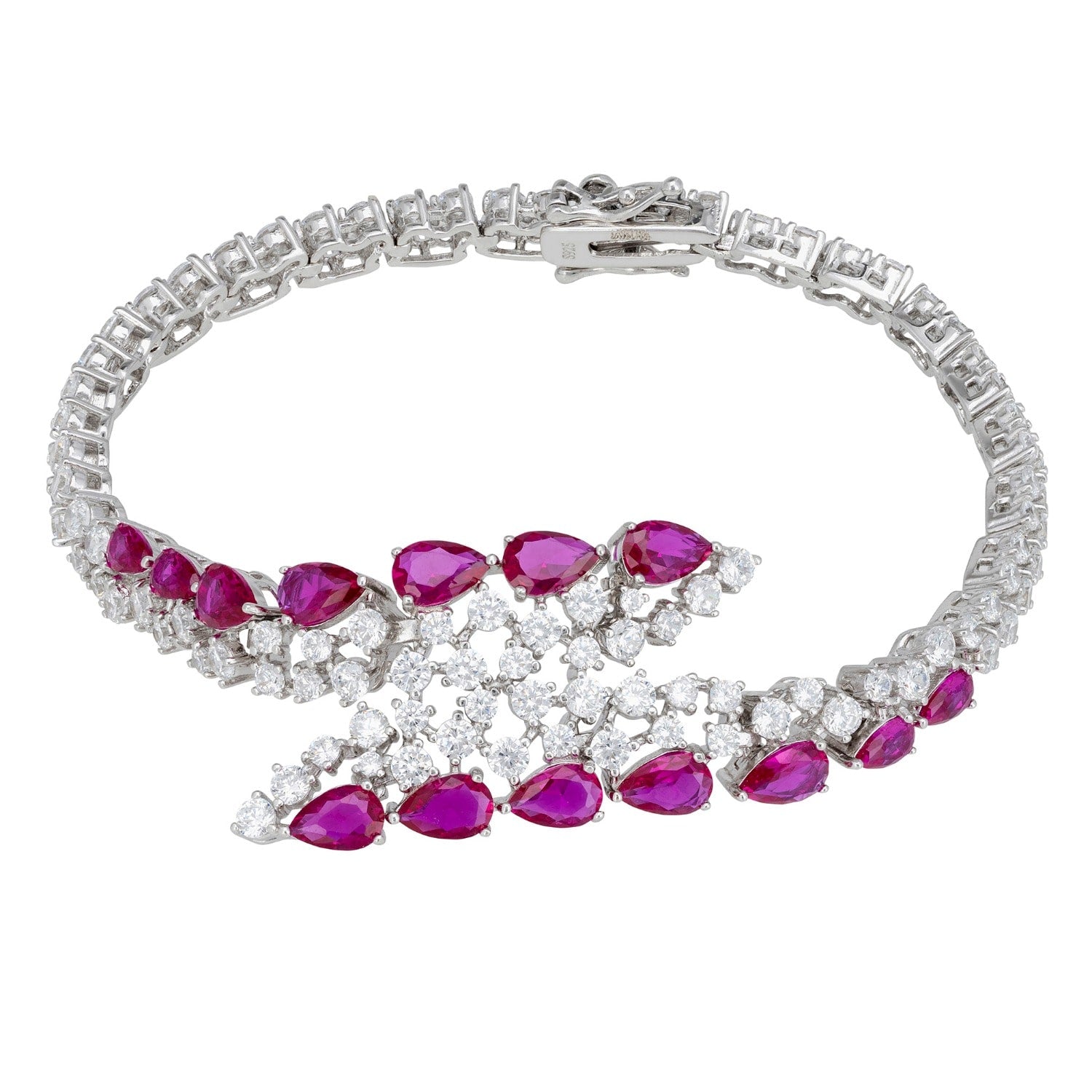 Baroness Tennis Bracelet Ruby Silver