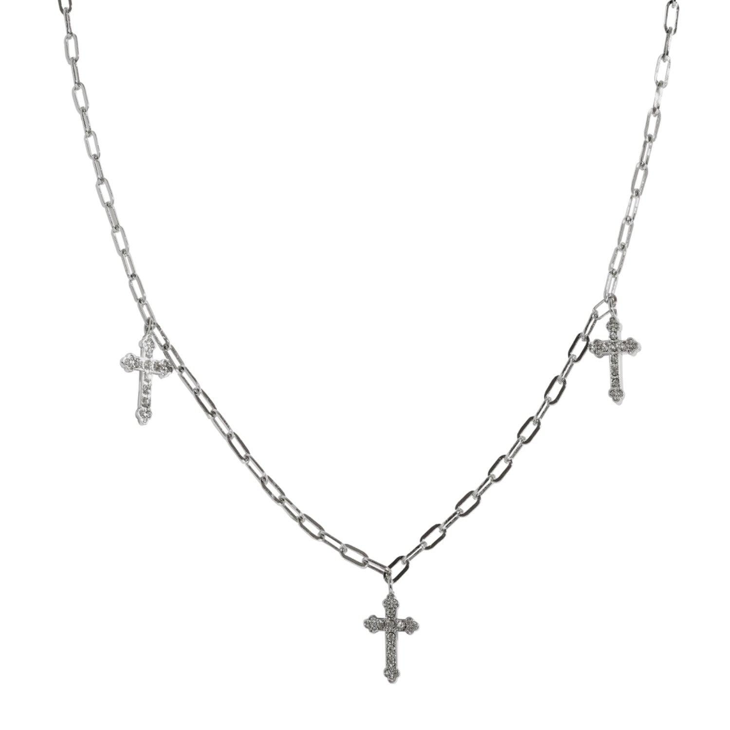 Baroque Crosses Choker Silver