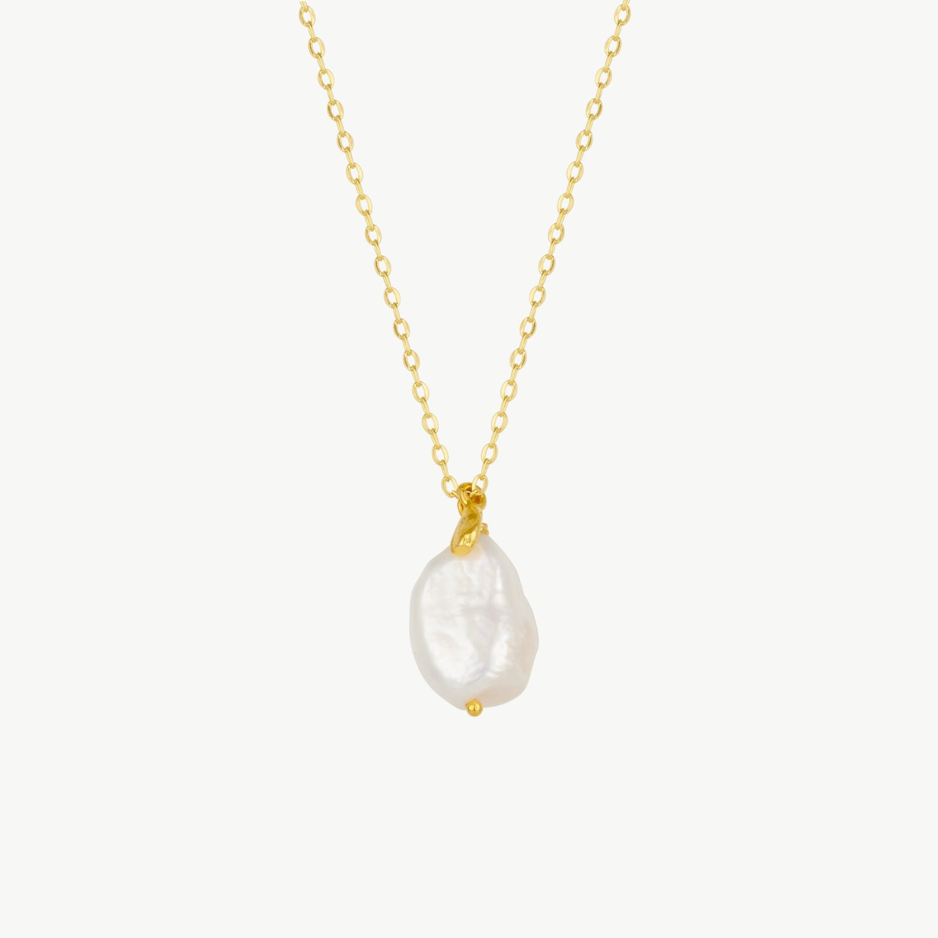 Baroque Keshi Pearl Gold Pendant Necklace