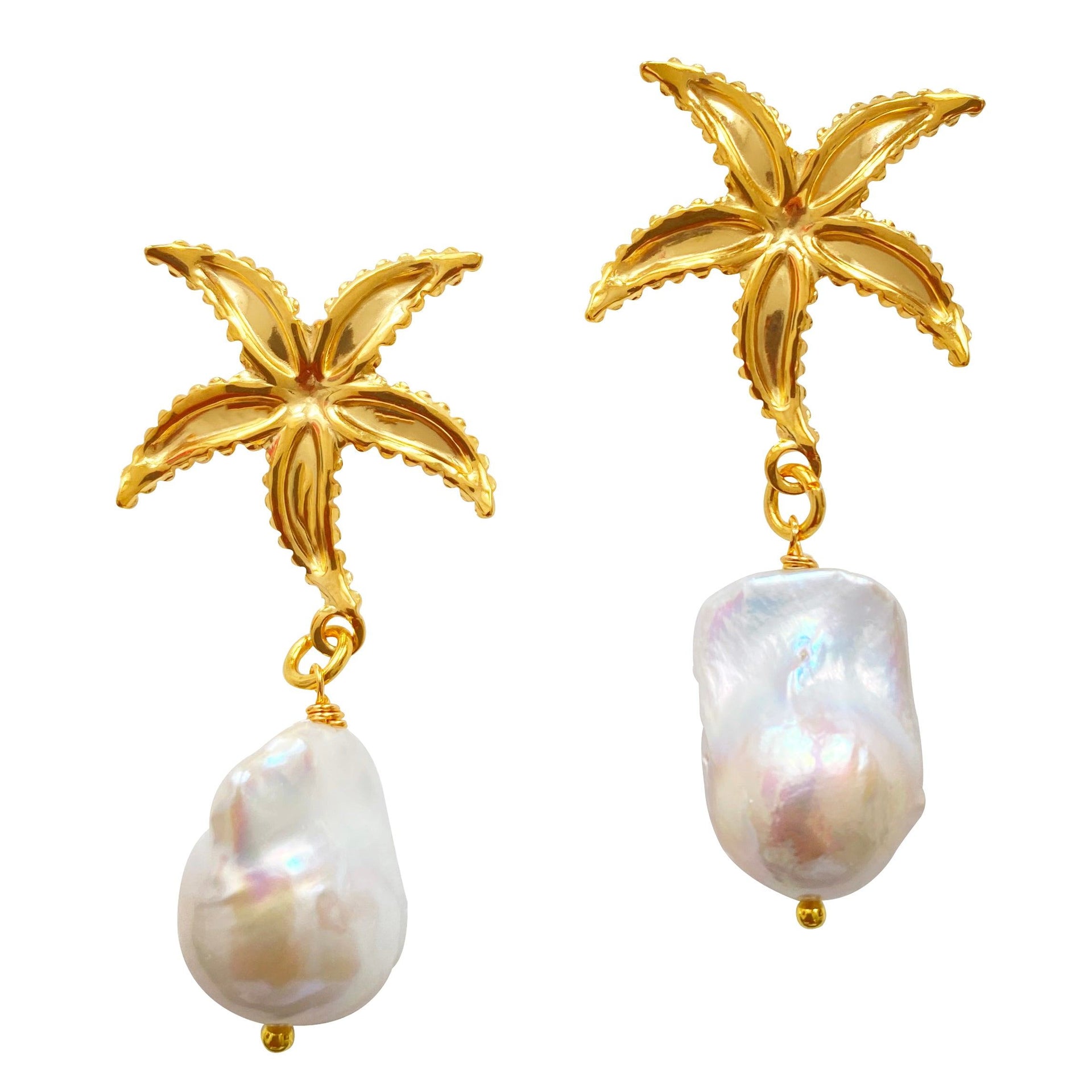Baroque Pearl Earrings Seestern