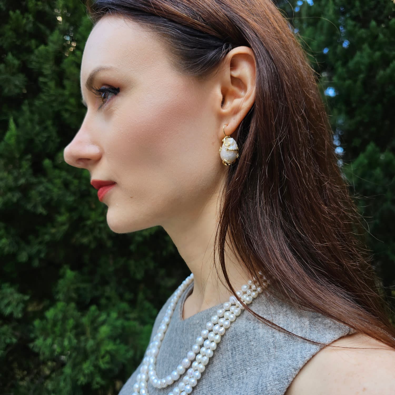 Baroque Pearls Dangle Earrings
