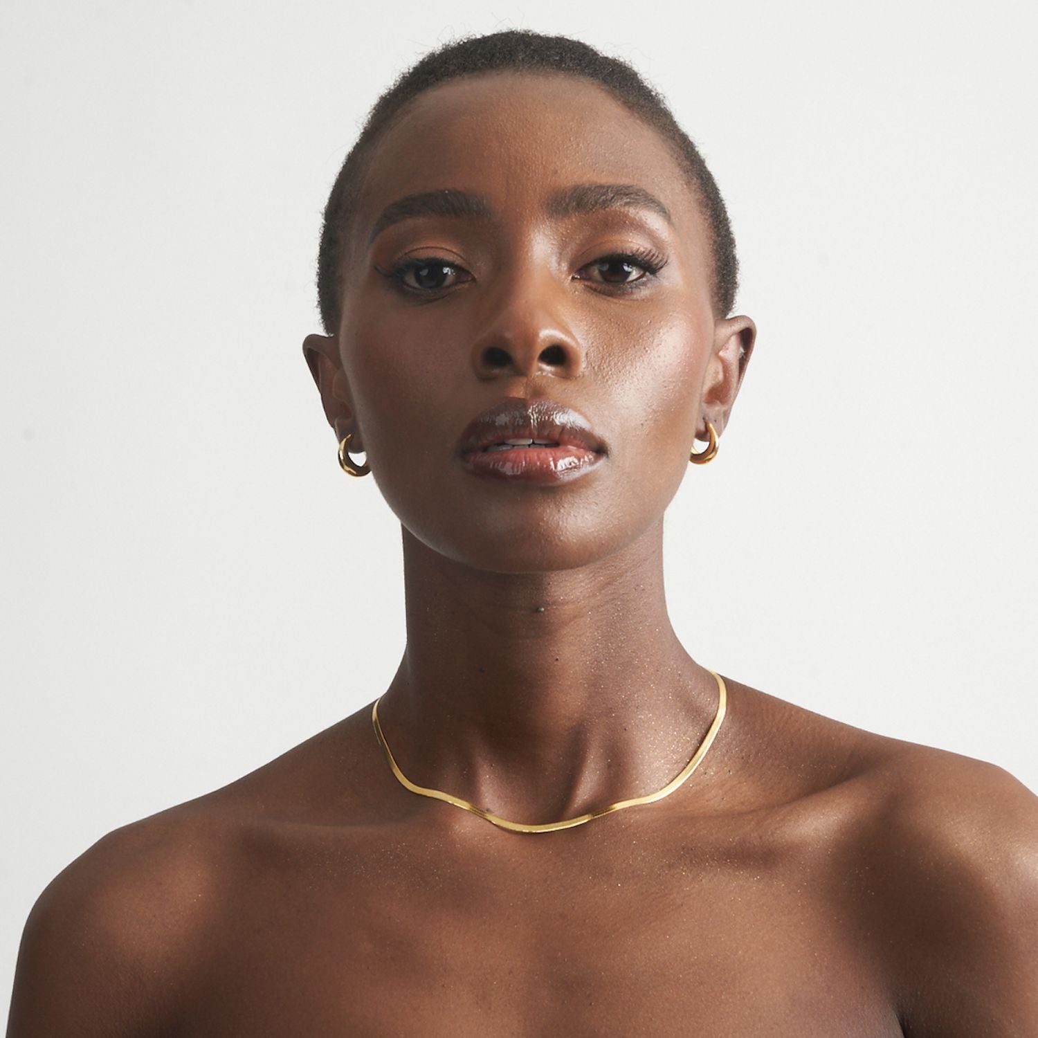 Basic Herringbone Snake Chain In Gold Plated Sterling Silver