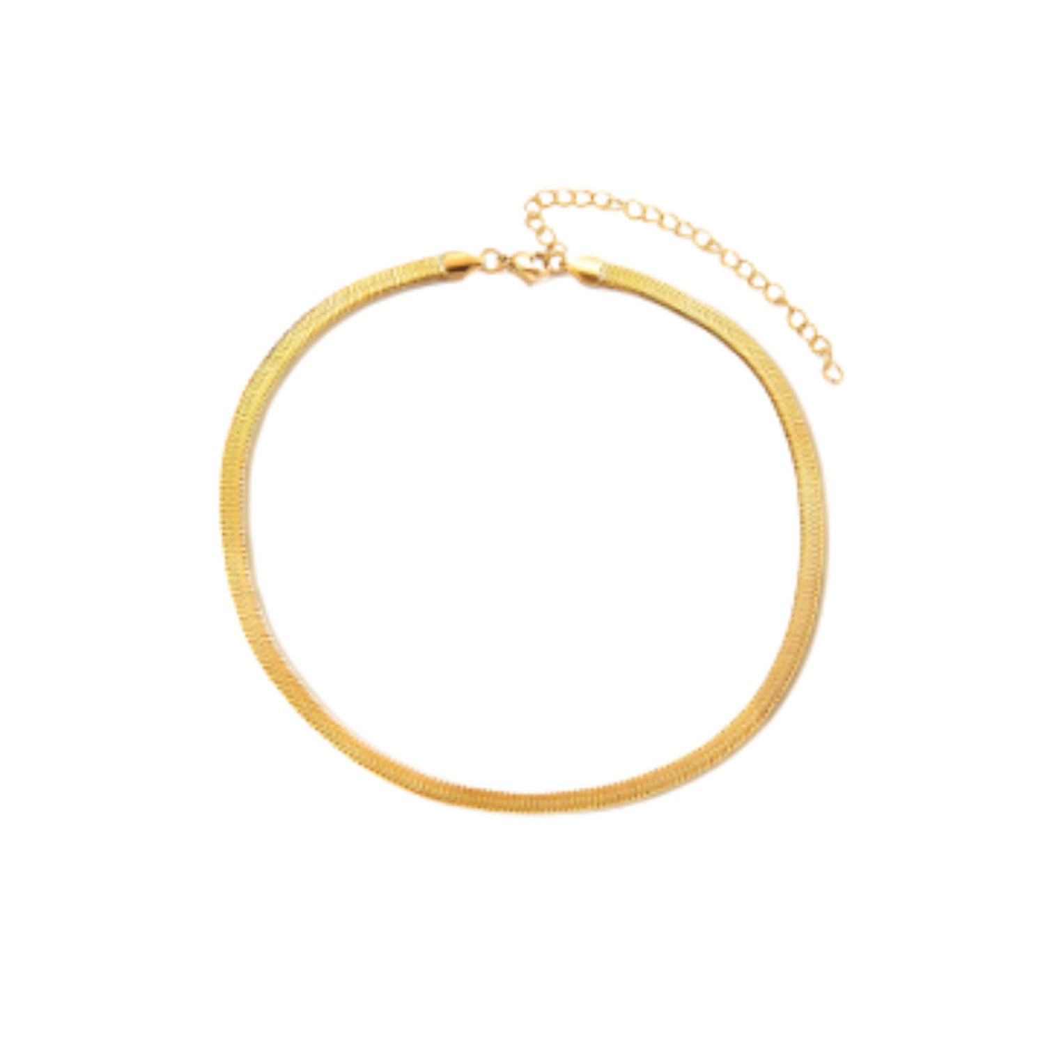 Basic Herringbone Snake Chain In Gold Plated Sterling Silver