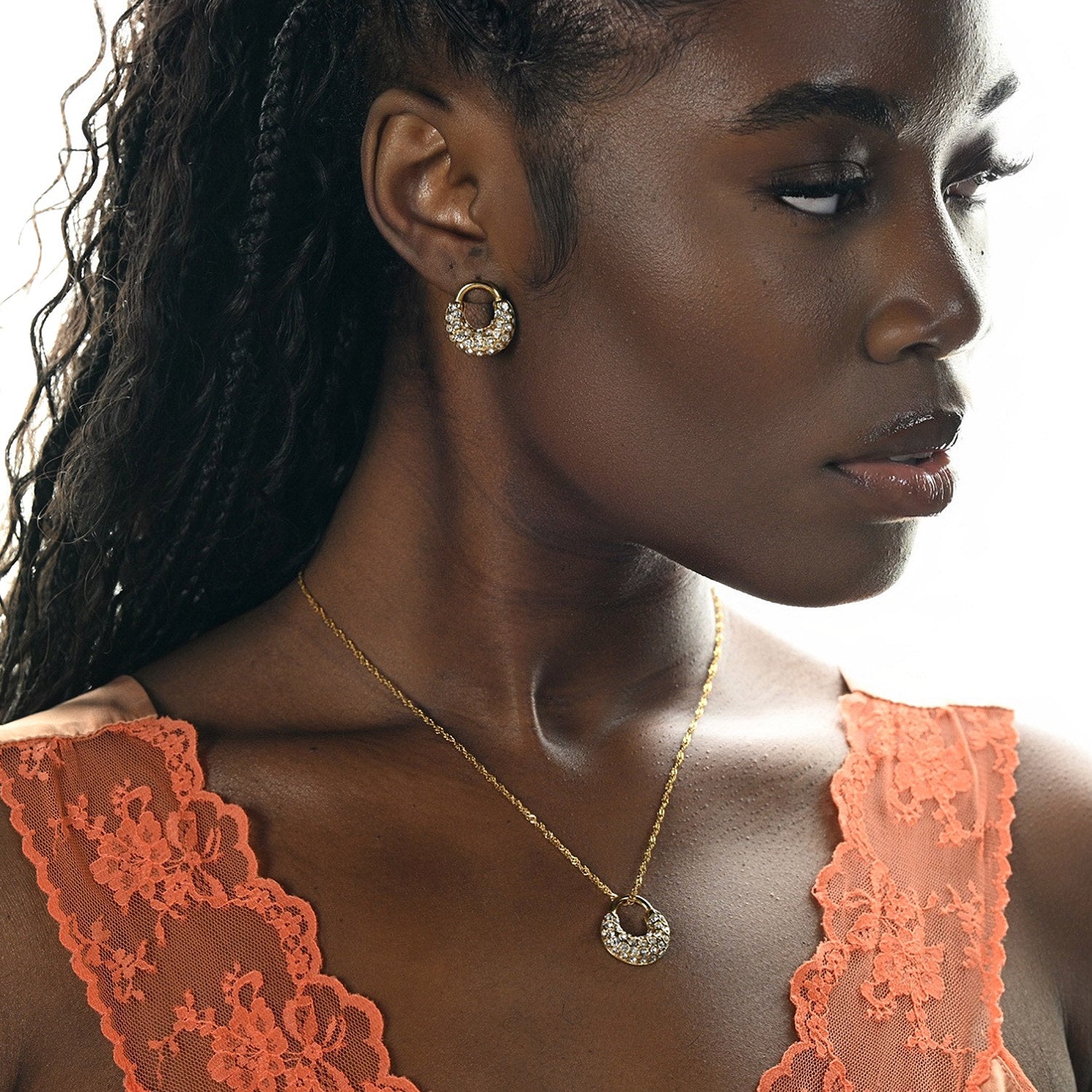 Crystal Basket Earrings