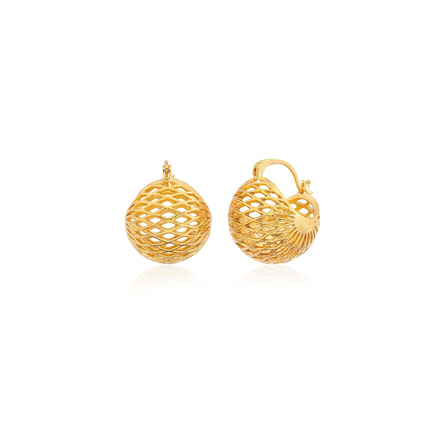 Basket Earrings - Gold