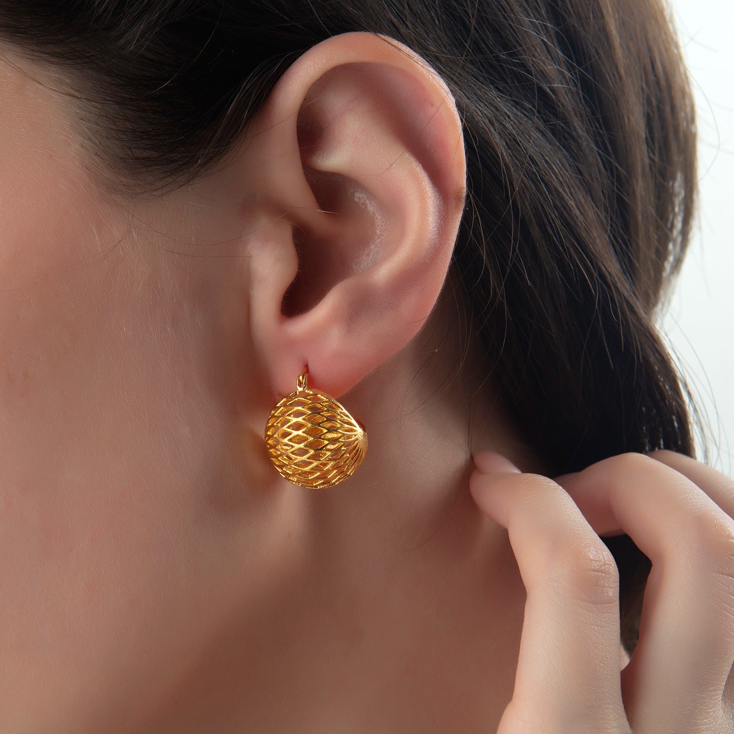 Basket Earrings - Gold