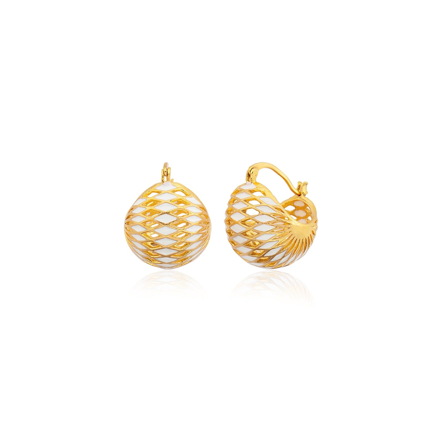 Basket Earrings - White