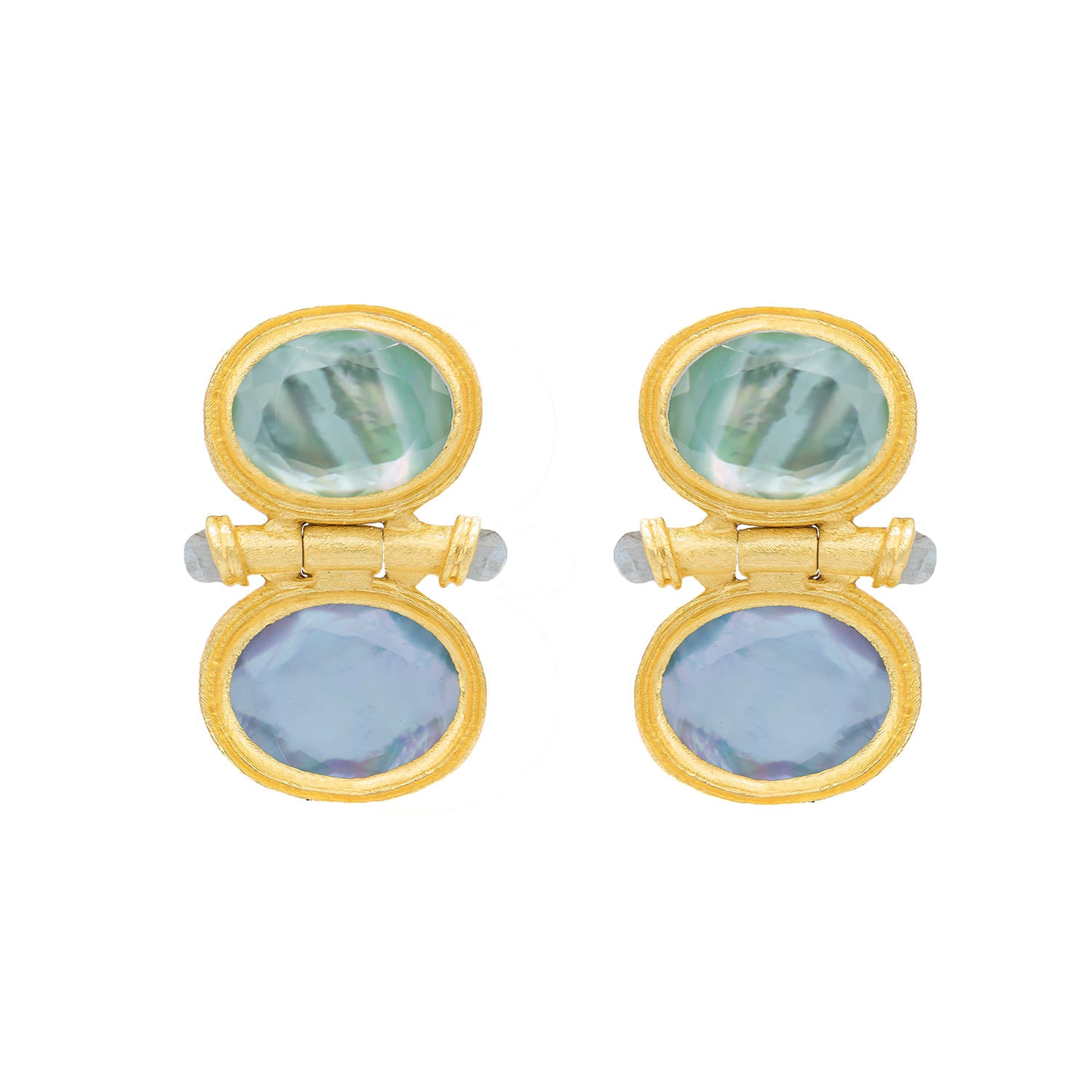 Bastille Earrings In Aqua And Tanzanite