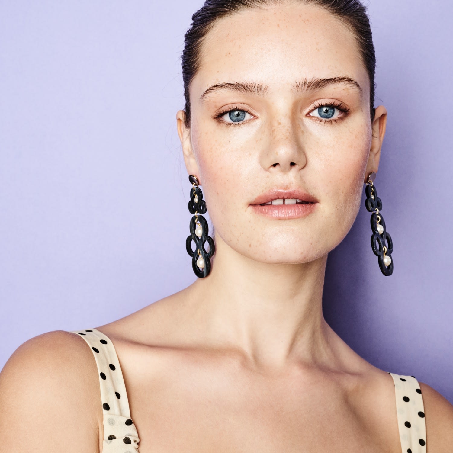 Batik Earrings - Black Swirl & Gold Mirror