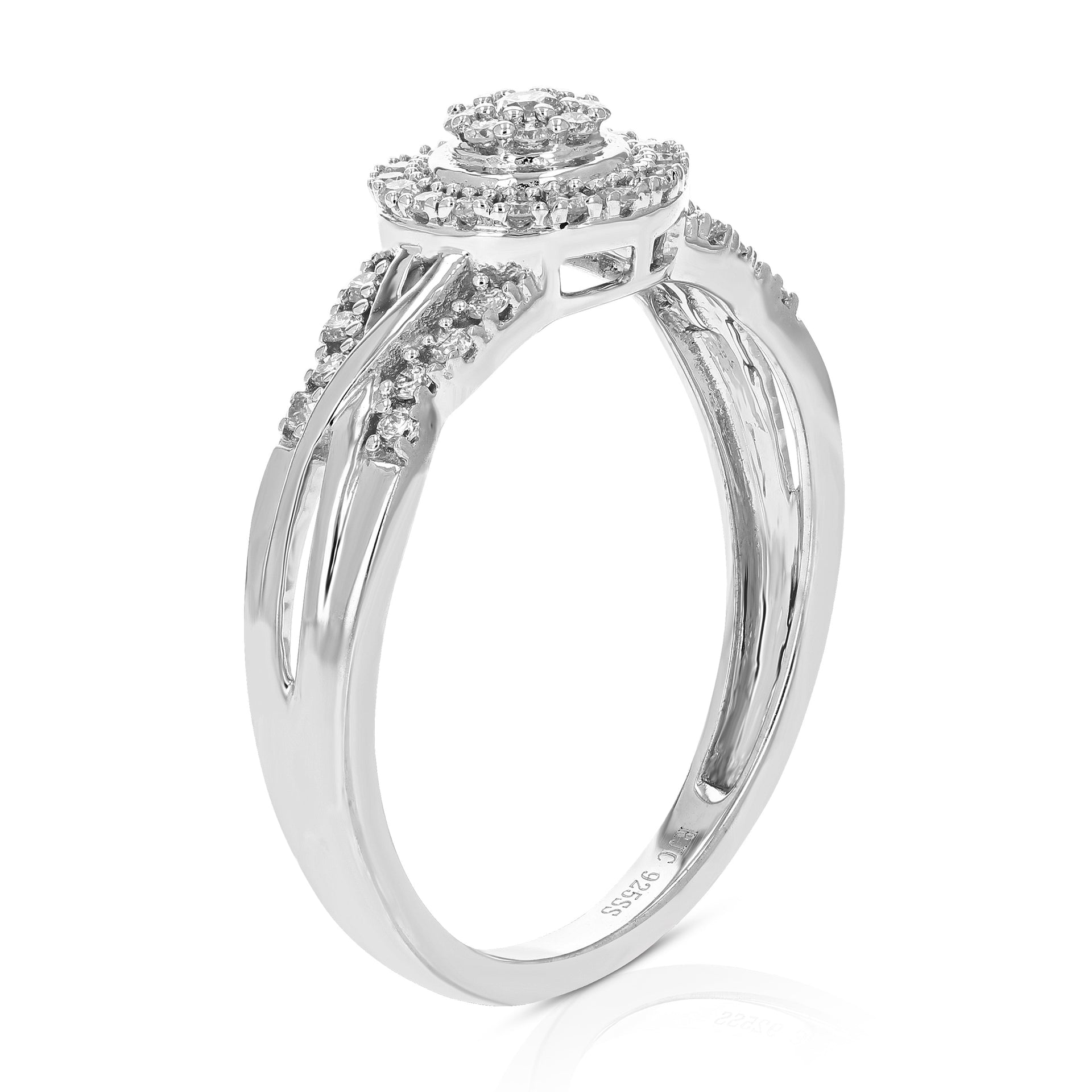 1/4 cttw Round Cut Lab Grown Diamond Prong Set Engagement Ring For Women .925 Sterling Silver