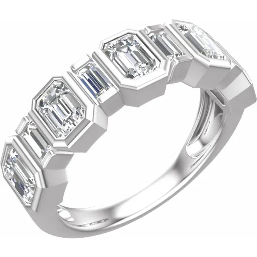 2.00Ct Emerald Cut Wedding Ring Anniversary Band 14k Gold Lab Grown