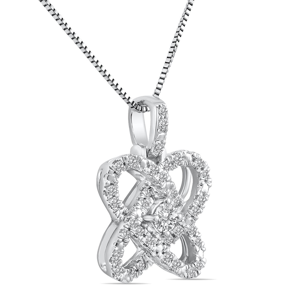 1/4 CTW Natural Diamond Butterfly Love Pendant In .925 Sterling Silver