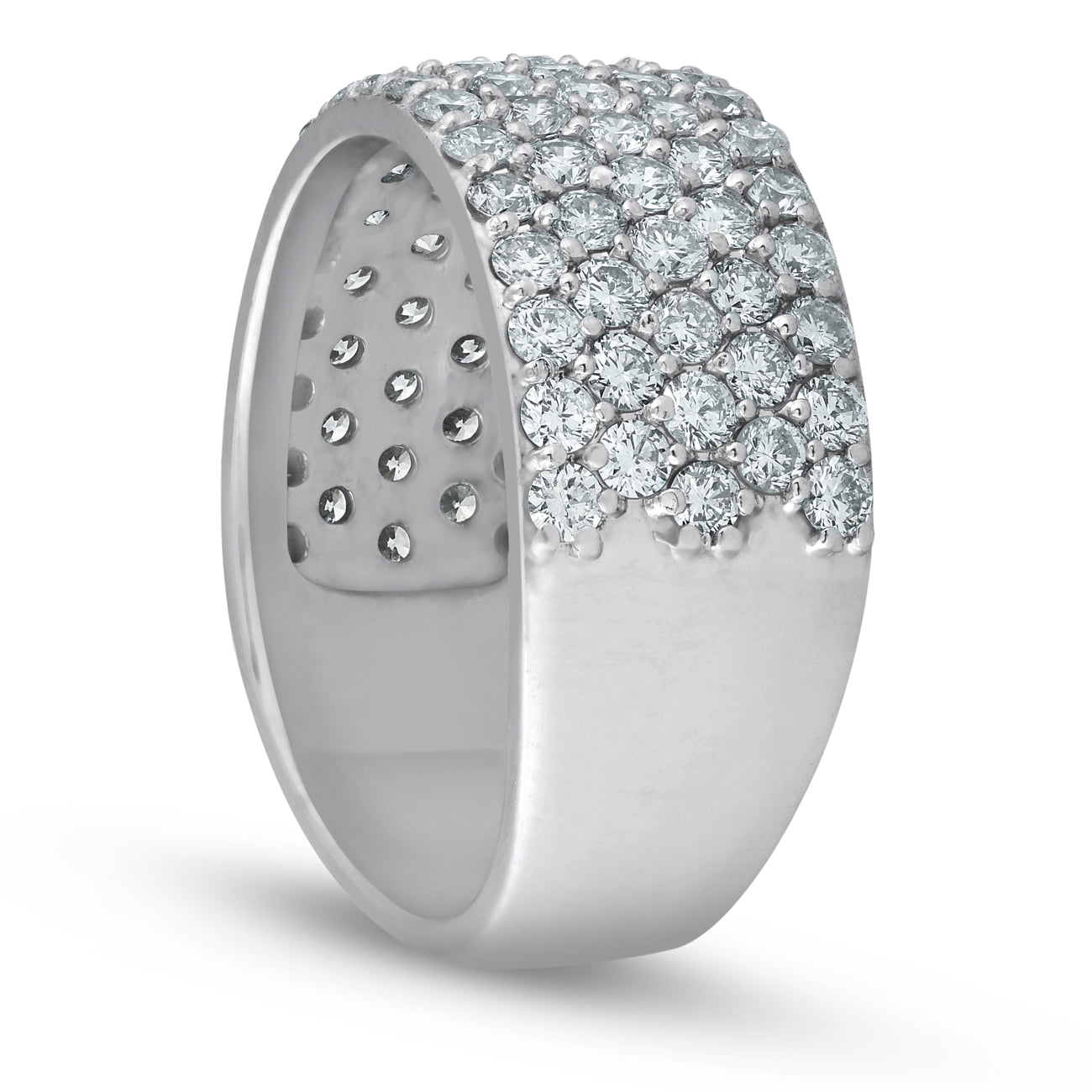 2 3/4 ct Pave Diamond Wide Wedding Ring Womens Anniversary Ring 14k White Gold