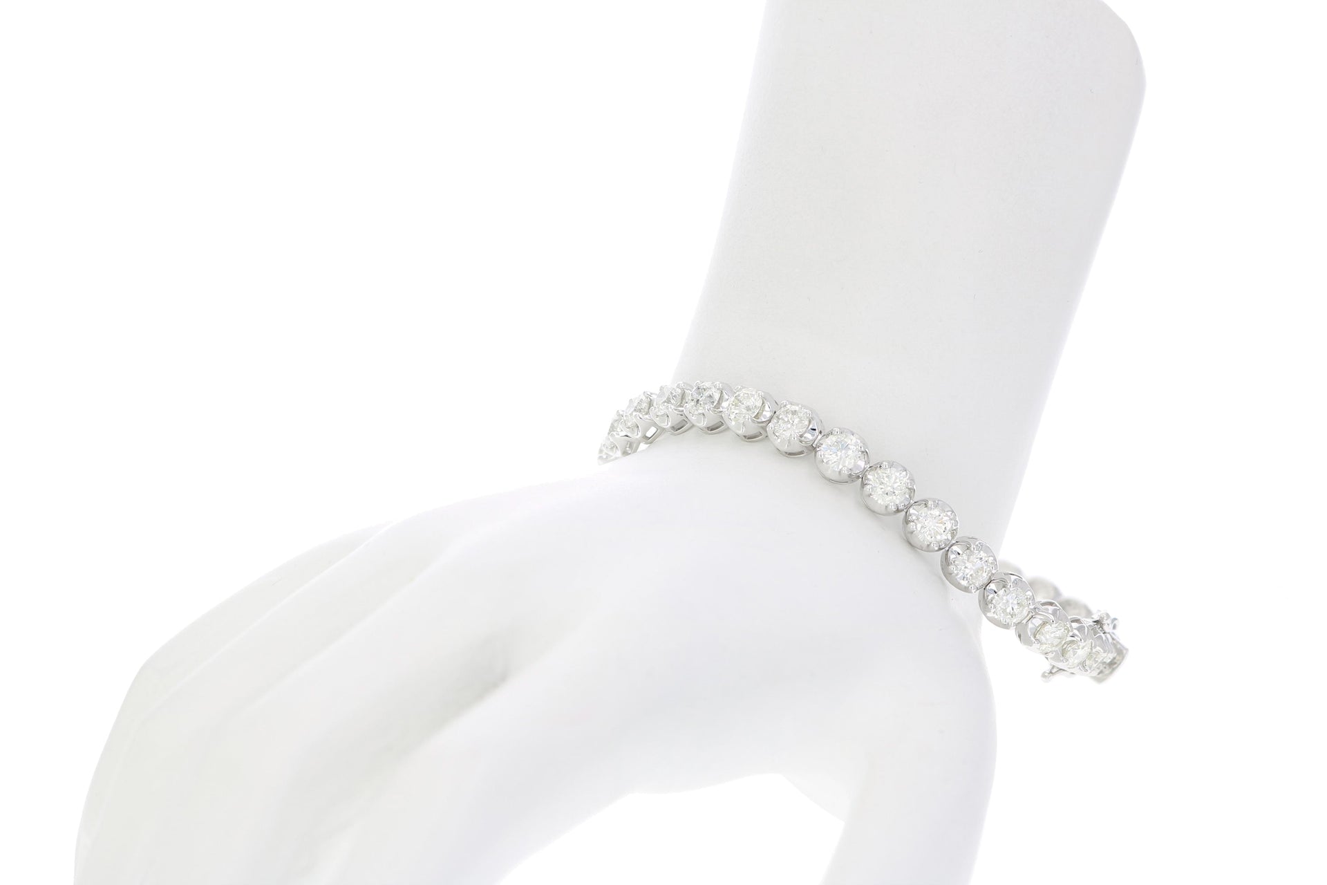 8 cttw I1-I2 Certified Diamond Bracelet 14K White Gold K-L Tennis Round 7 Inch