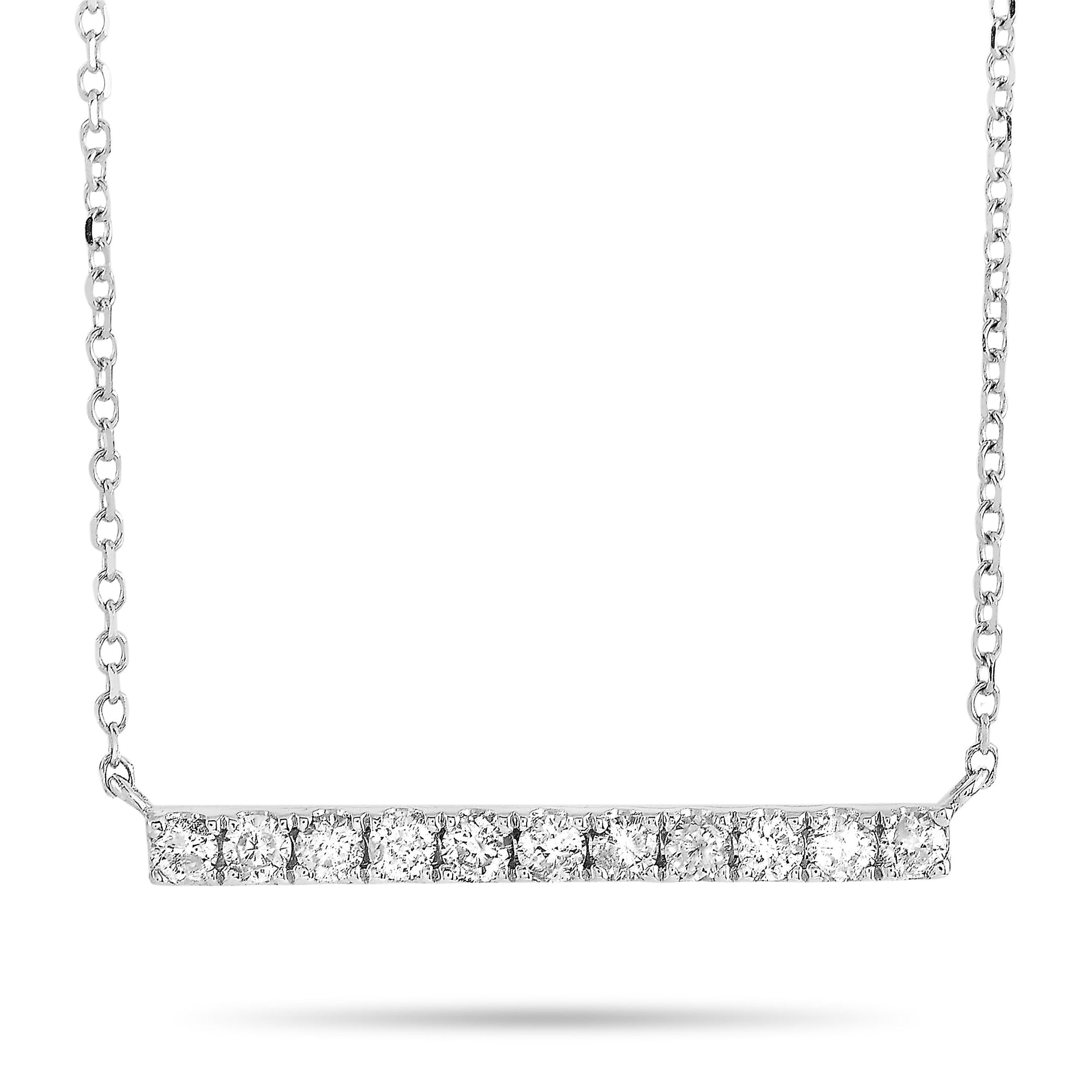 14K White Gold 0.25 ct Diamond Pendant Necklace