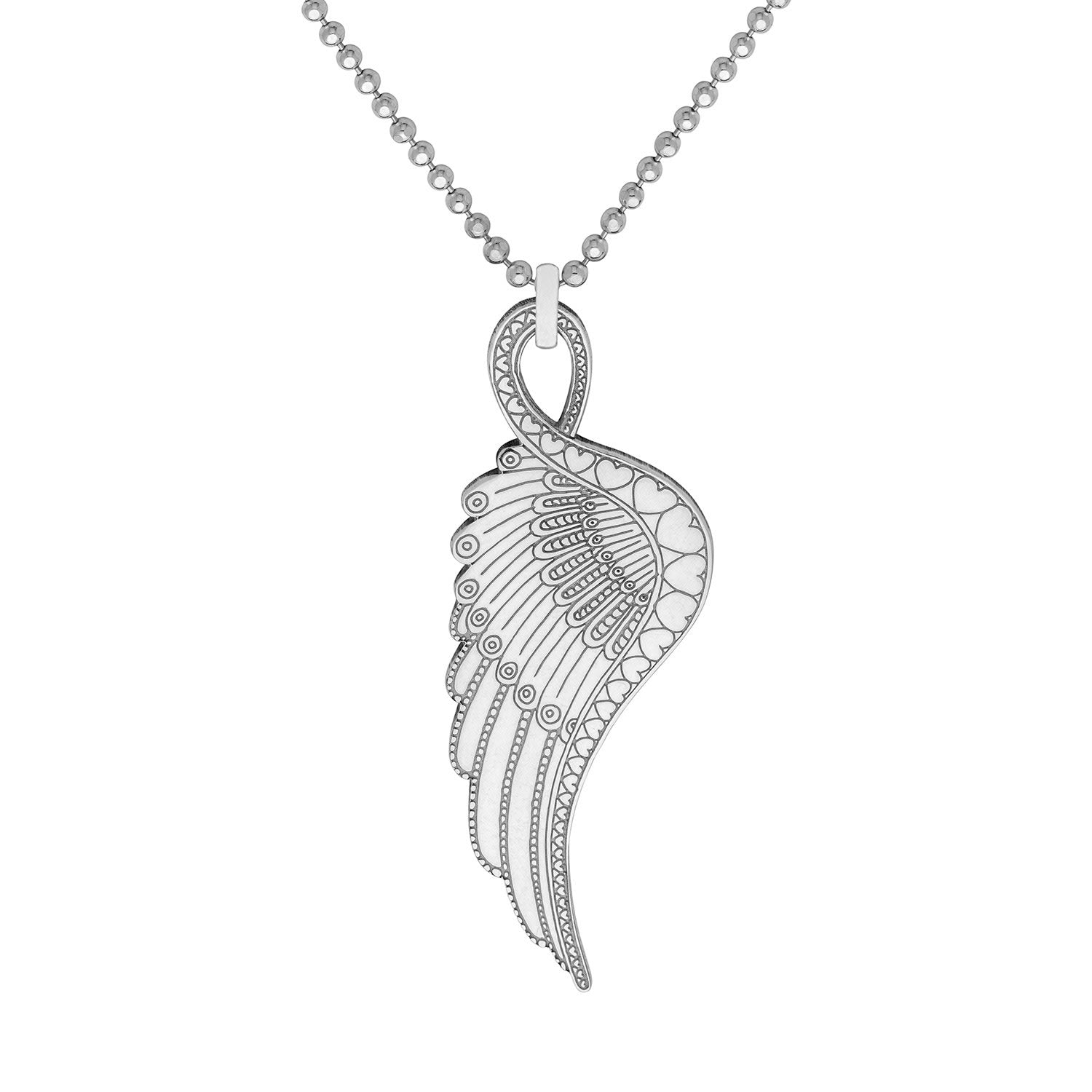 Small Silver Wing Pendant Necklace
