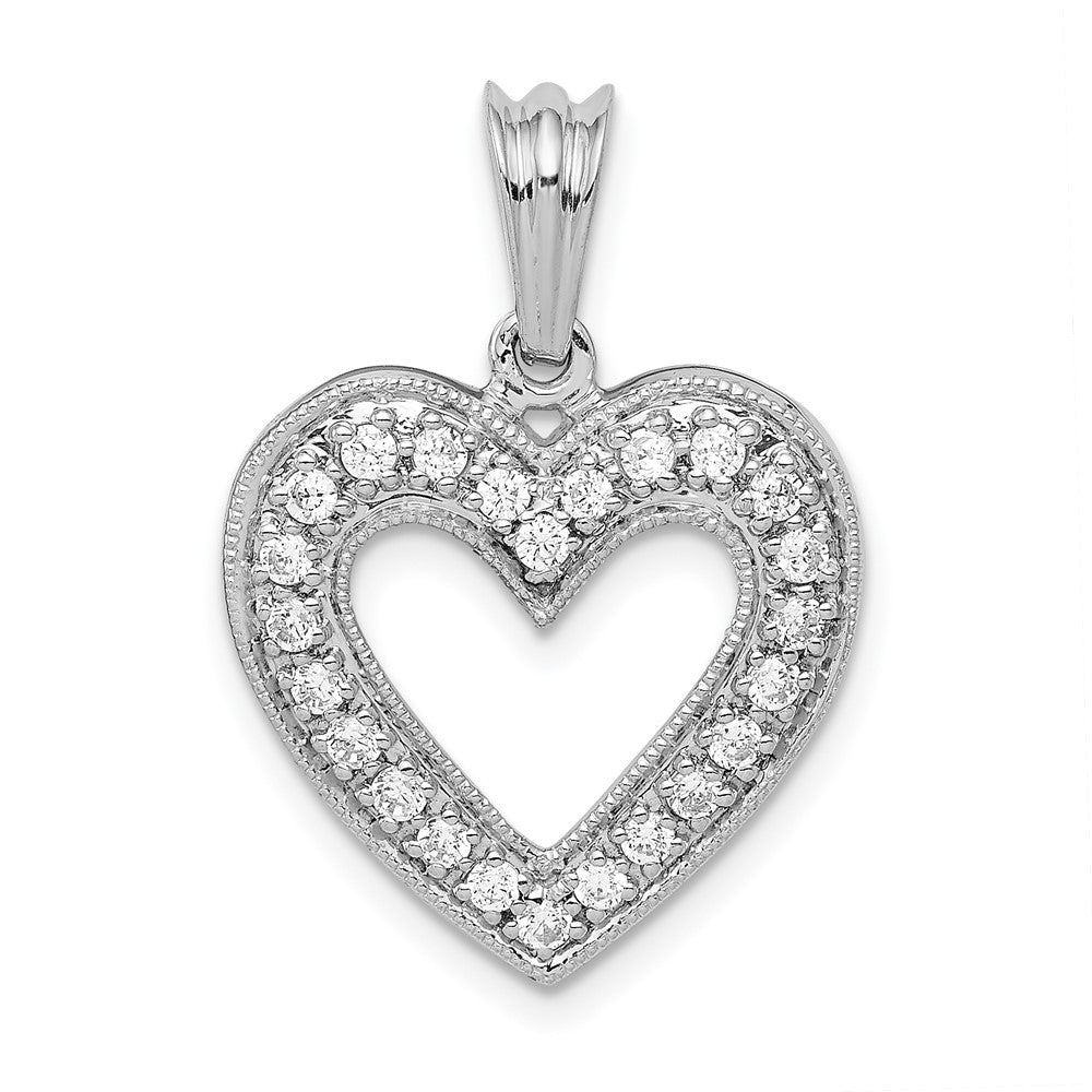 14K White Gold Lab Grown Diamond Heart Pendant (0.35ct VS G-H)