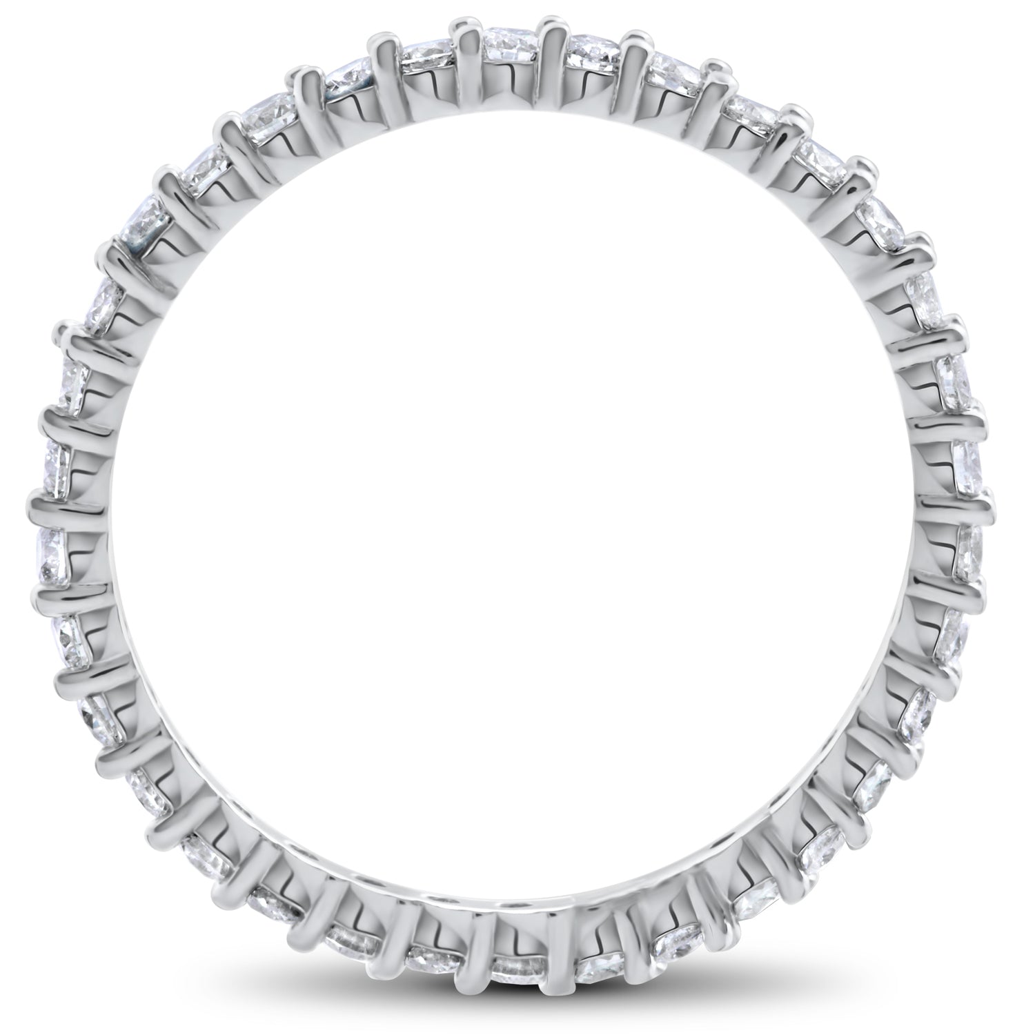 1ct Diamond Eternity Wedding Ring in 14k White, Yellow, Rose Gold, or Platinum