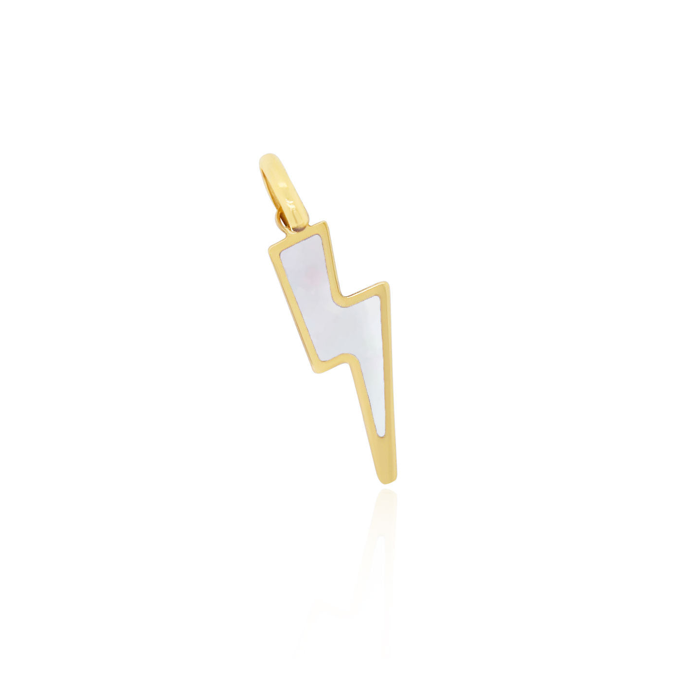 Mother Of Pearl Lightning Bolt Charm
