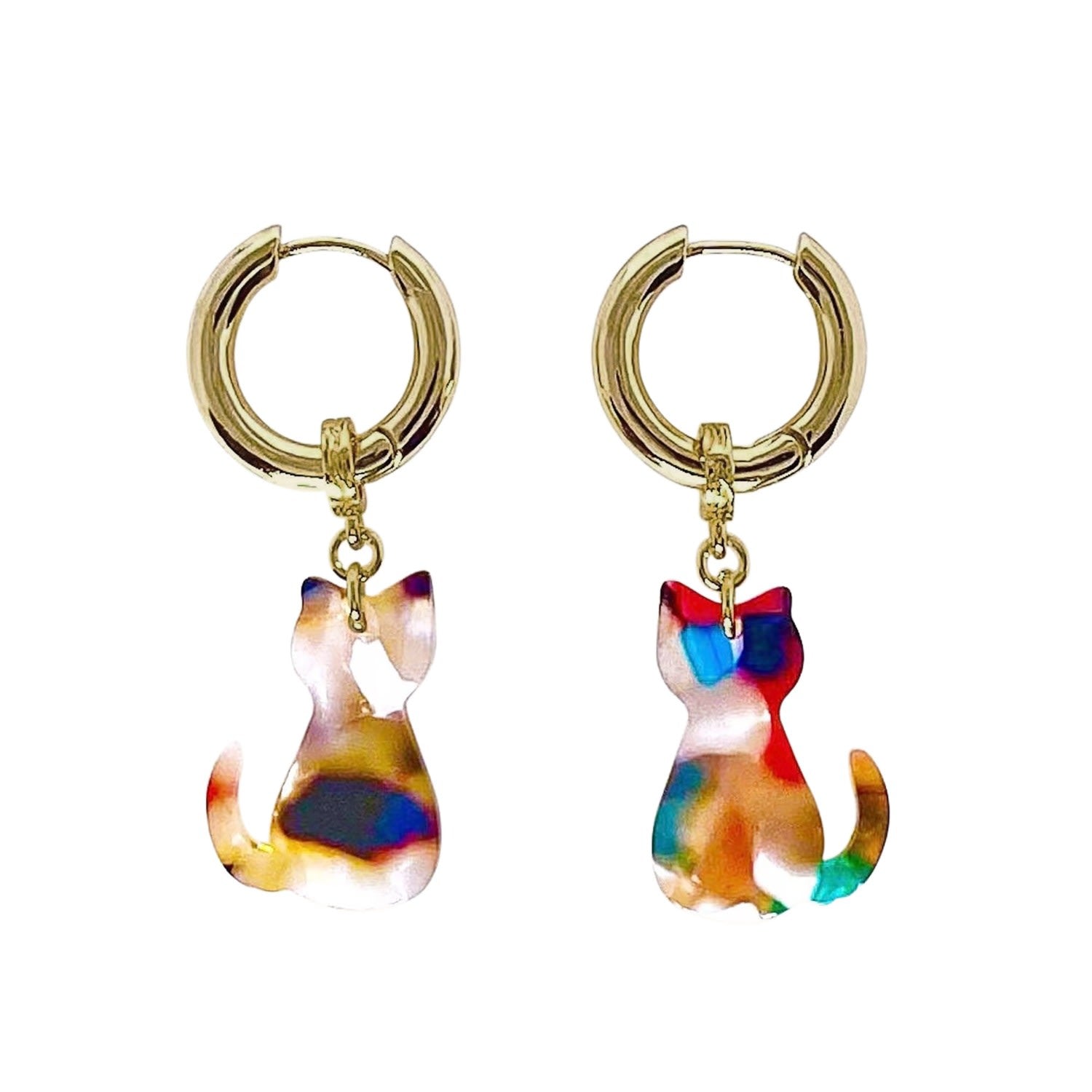 Colour Locked Cats Hoops - Brown