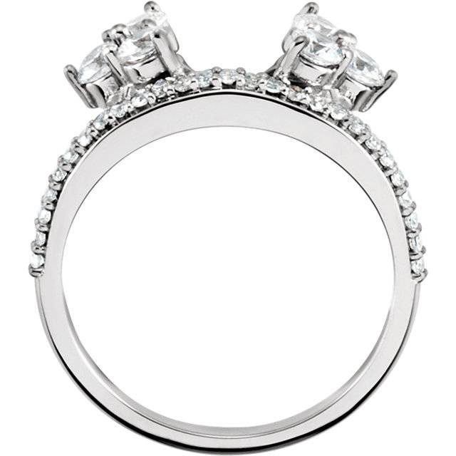 1/3CT Diamond Ring Wrap Style Wedding Ring 14K White Gold