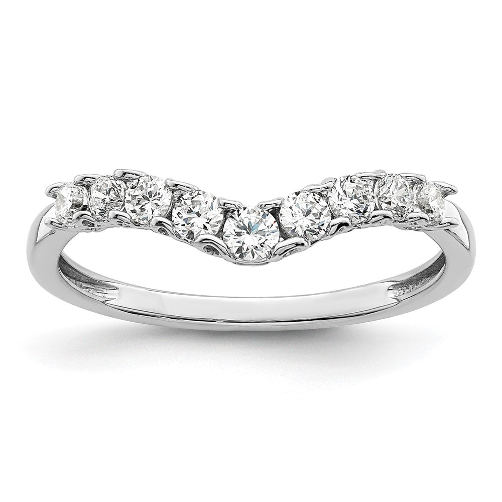 14k White Gold Lab Grown Diamond Wedding Band Ring 0.4ct Clarity- VS Color- G-H