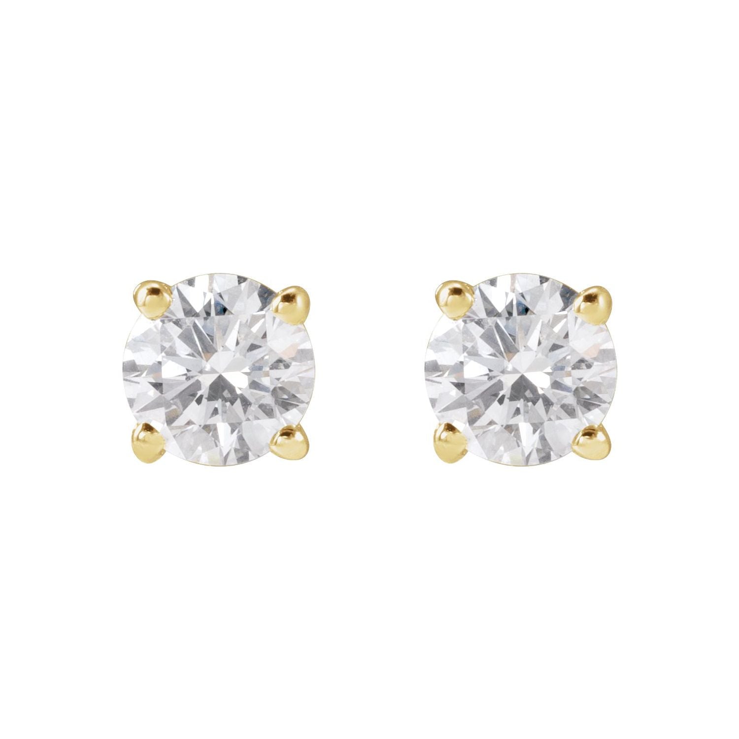 14K Gold 3/4ct Lab-grown Diamond Stud Earrings Clarity VS Color F-G