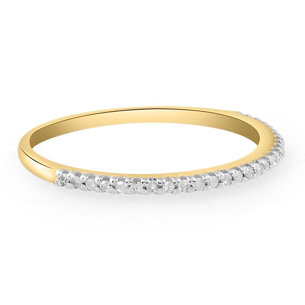 Diamond Wedding Ring Yellow Gold Stackable Anniversary Band
