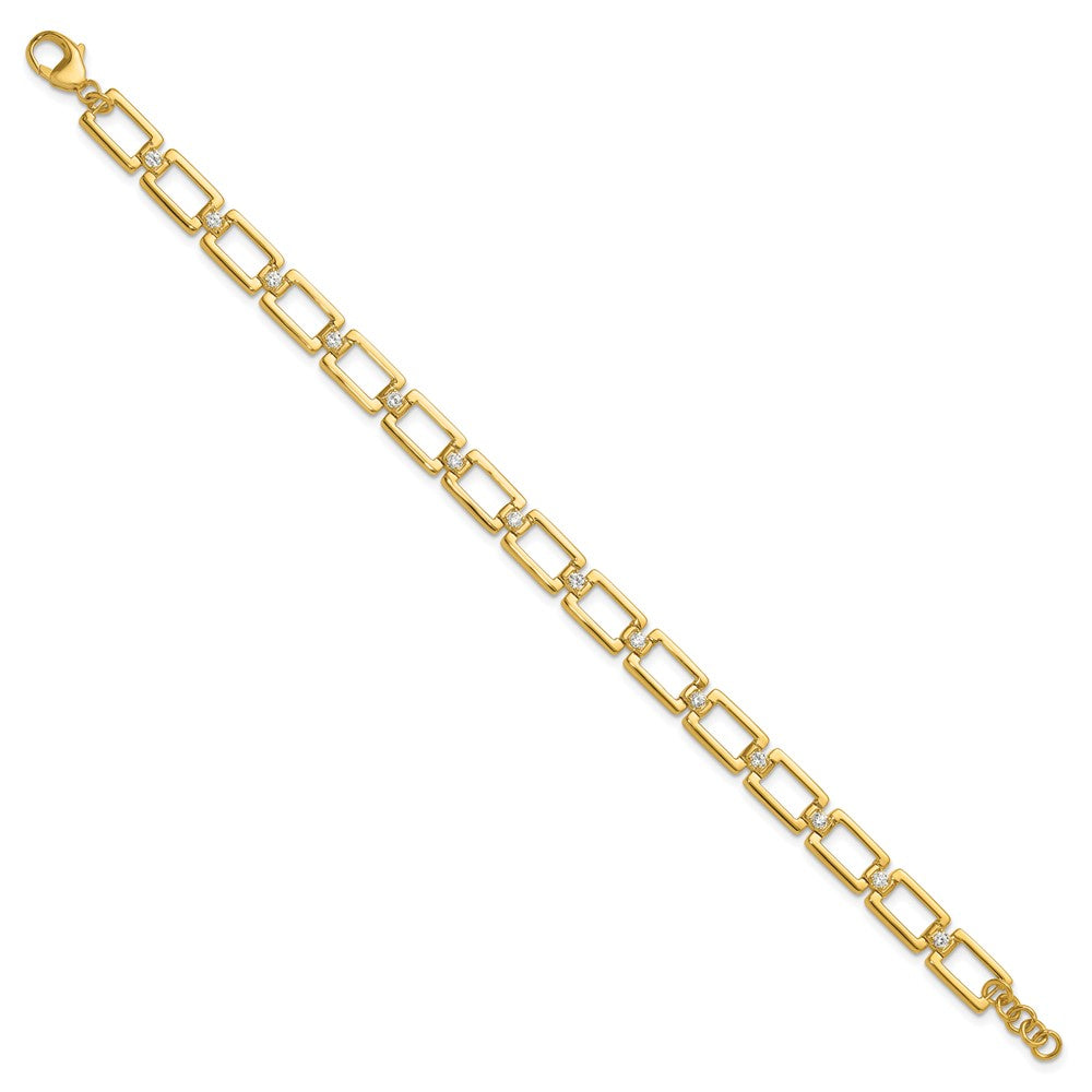 14k Gold 1/2 Ct Lab Grown Diamond Fancy Link Bracelet