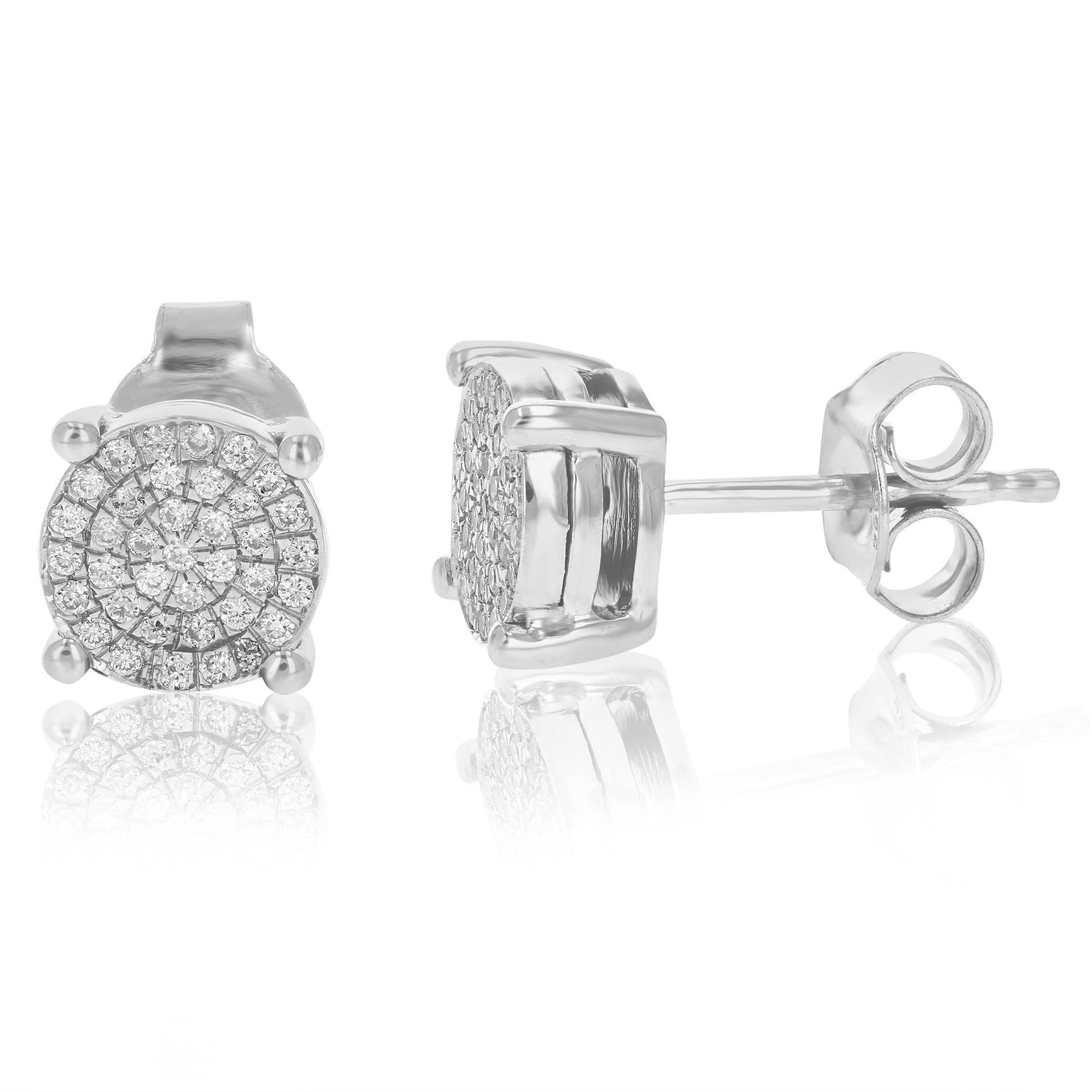 1/4 cttw Round Lab Grown Diamond Stud Earrings Crafted in .925 Sterling Silver Prong Set