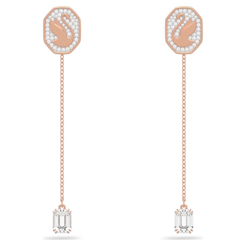 Swarovski Women's Swan White Crystal Earrings