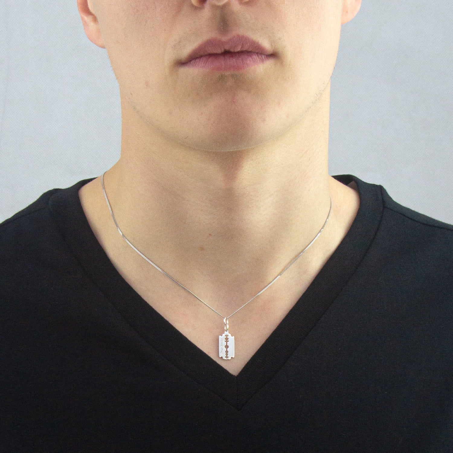 18Kt Gold Plated Razor Blade Pendant