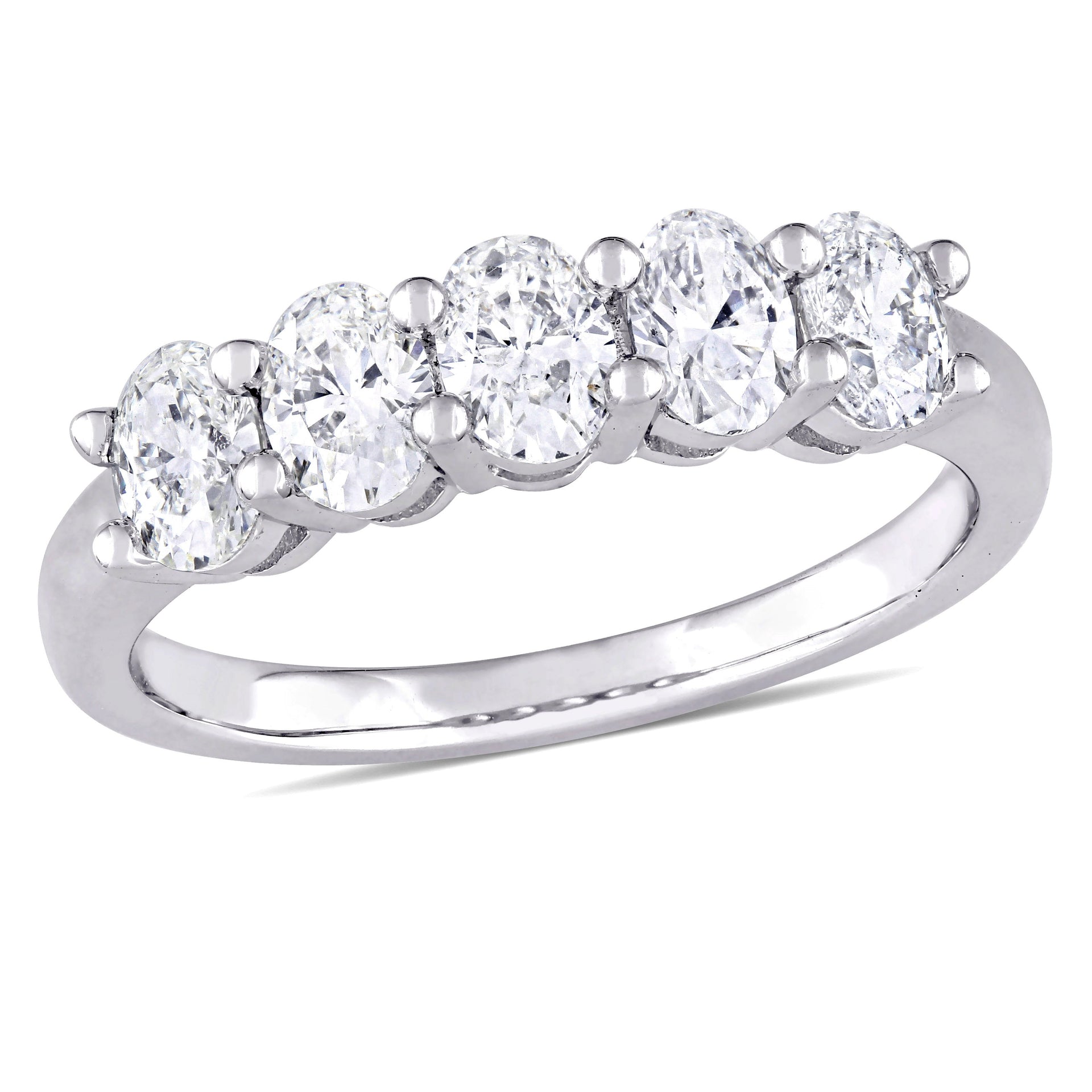 Mimi & Max 1ct TW Oval-cut Diamond Semi-eternity Band 14k White Gold