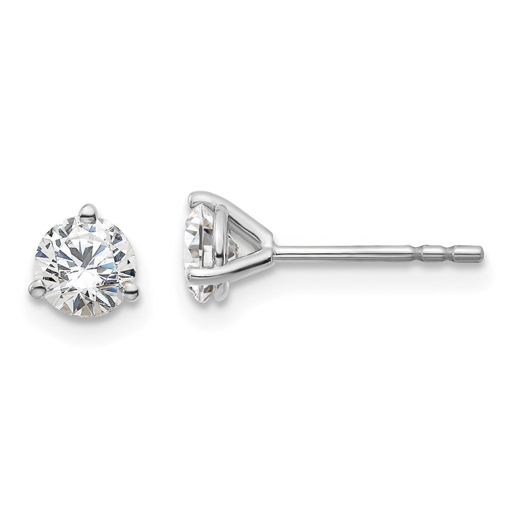 14k White Gold 2/3 CT Round Lab Grown Diamond Stud Earrings VS Clarity D-E Color