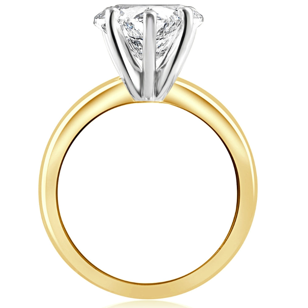 3.06Ct 14k Gold Two Tone Certified Lab Grown Heart Cut Diamond Engagement Ring