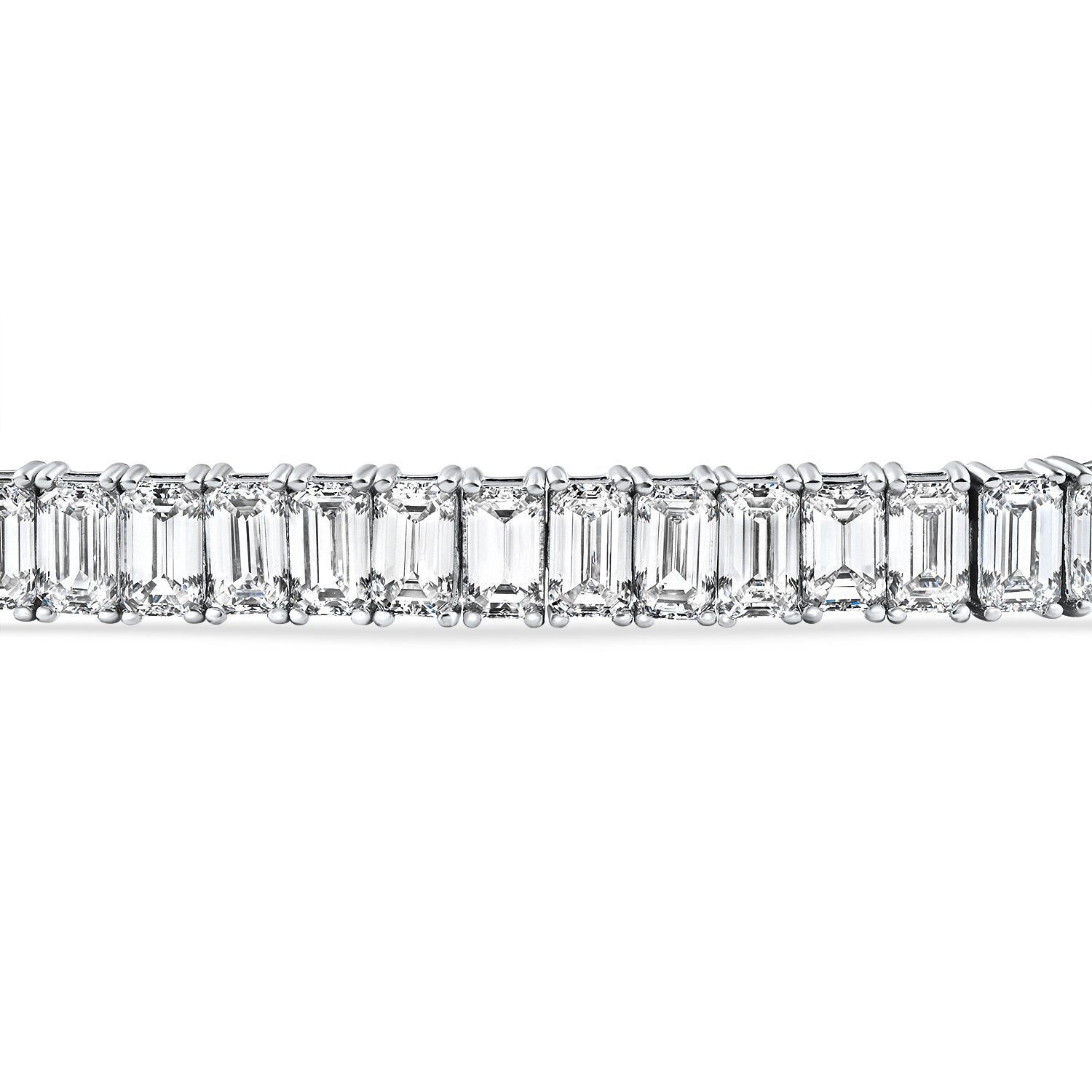 22.50Ct Emerald Diamond Tennis Bracelet 14k White Gold 7' 17.5g Lab Grown