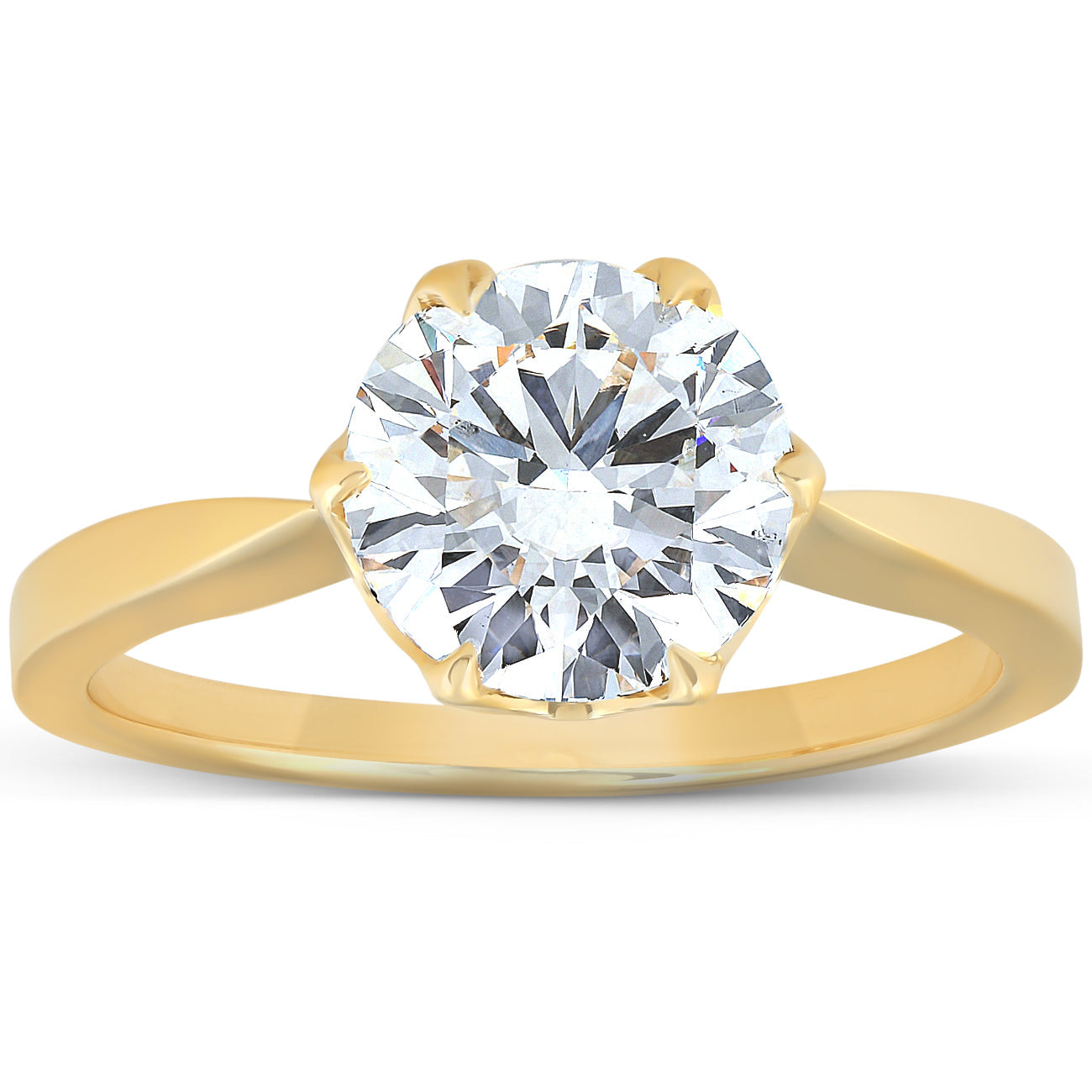 2 Ct Diamond Solitaire Engagement Ring 14k Yellow Gold
