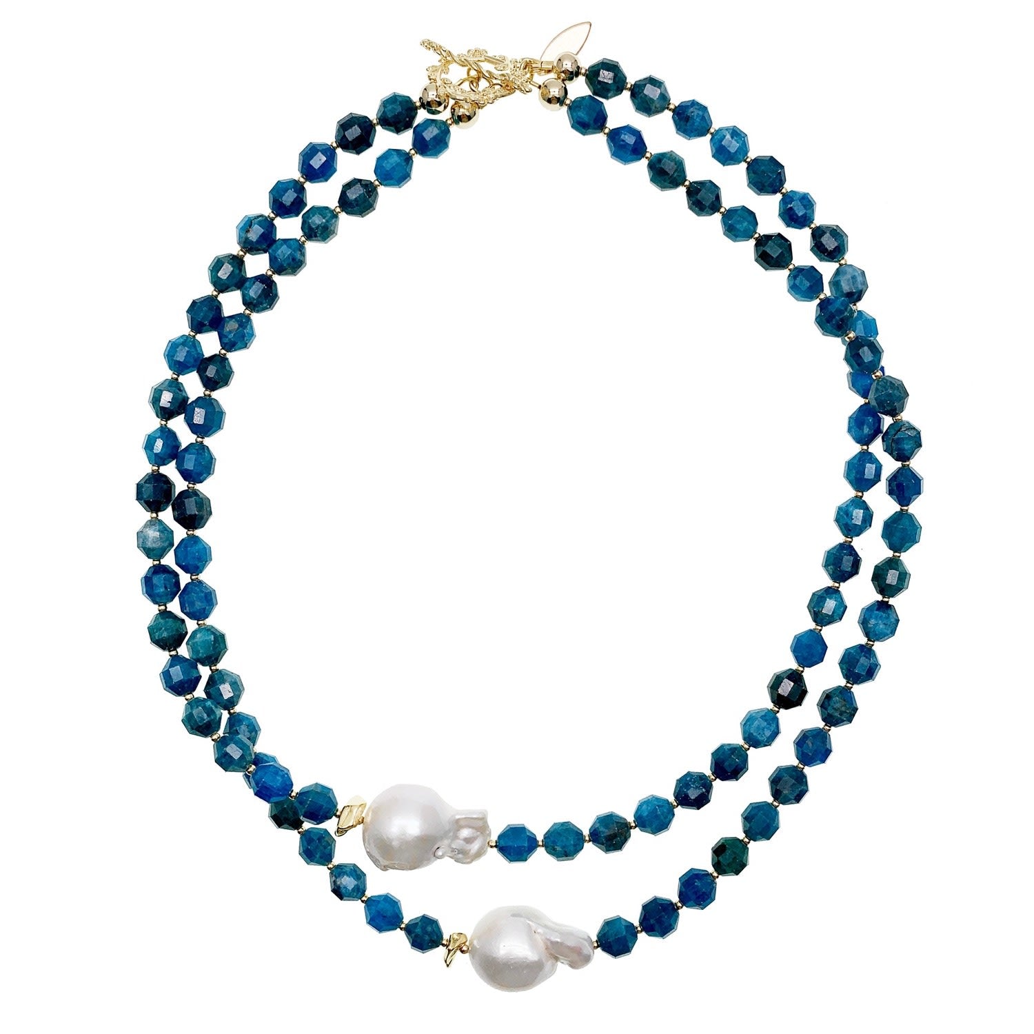 Apatite With Baroque Double Strands Necklace