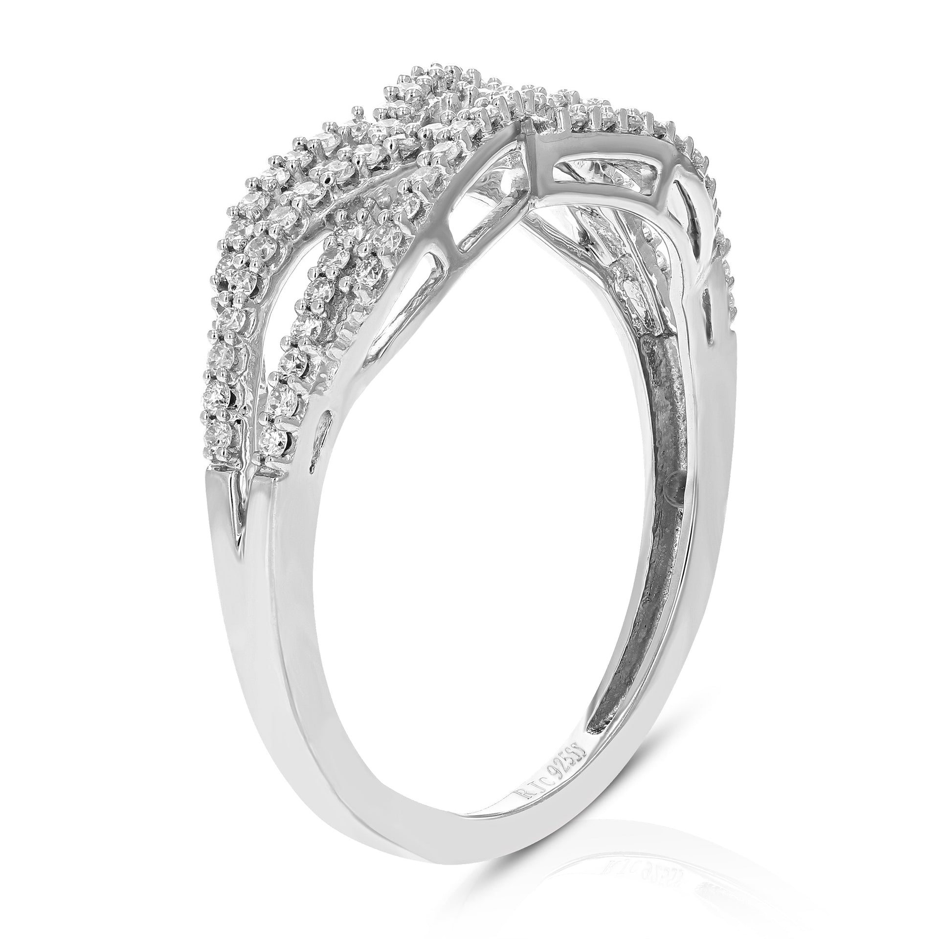 1/3 cttw Round Lab Grown Diamond Prong Set Engagement Ring .925 Sterling Silver