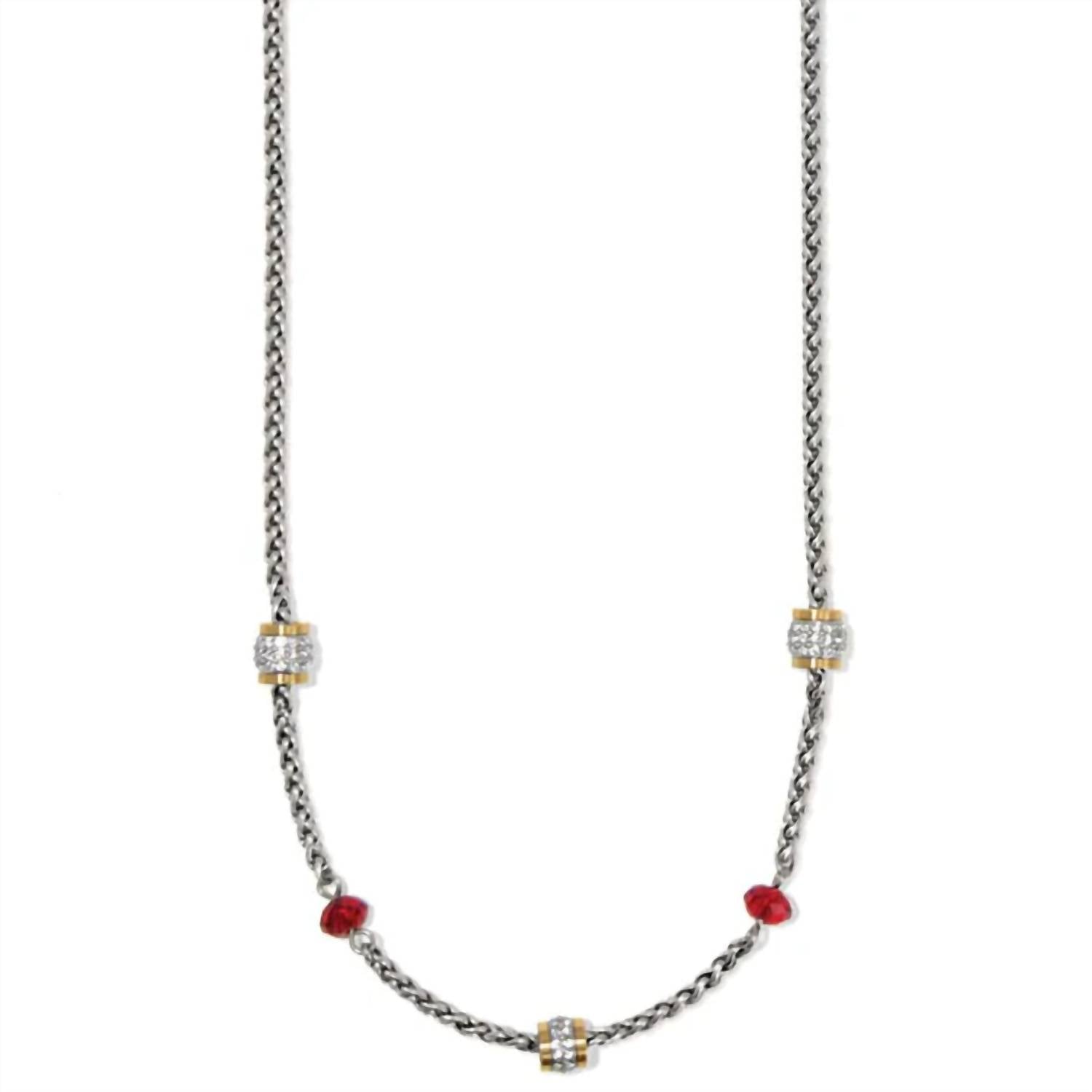 Women's Meridian Short Necklace In Silver-red