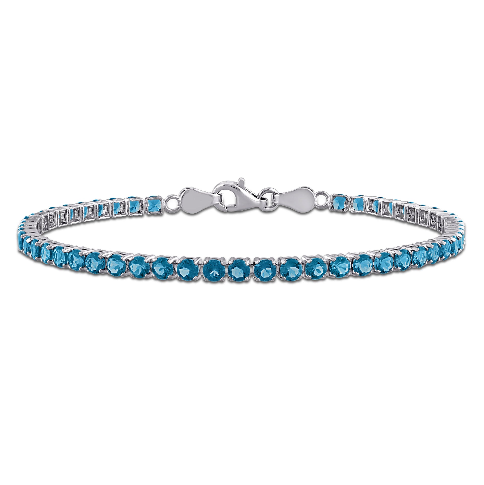 Mimi & Max 4 3/5ct TGW London Blue Topaz Tennis Bracelet in Sterling Silver-7.25 in