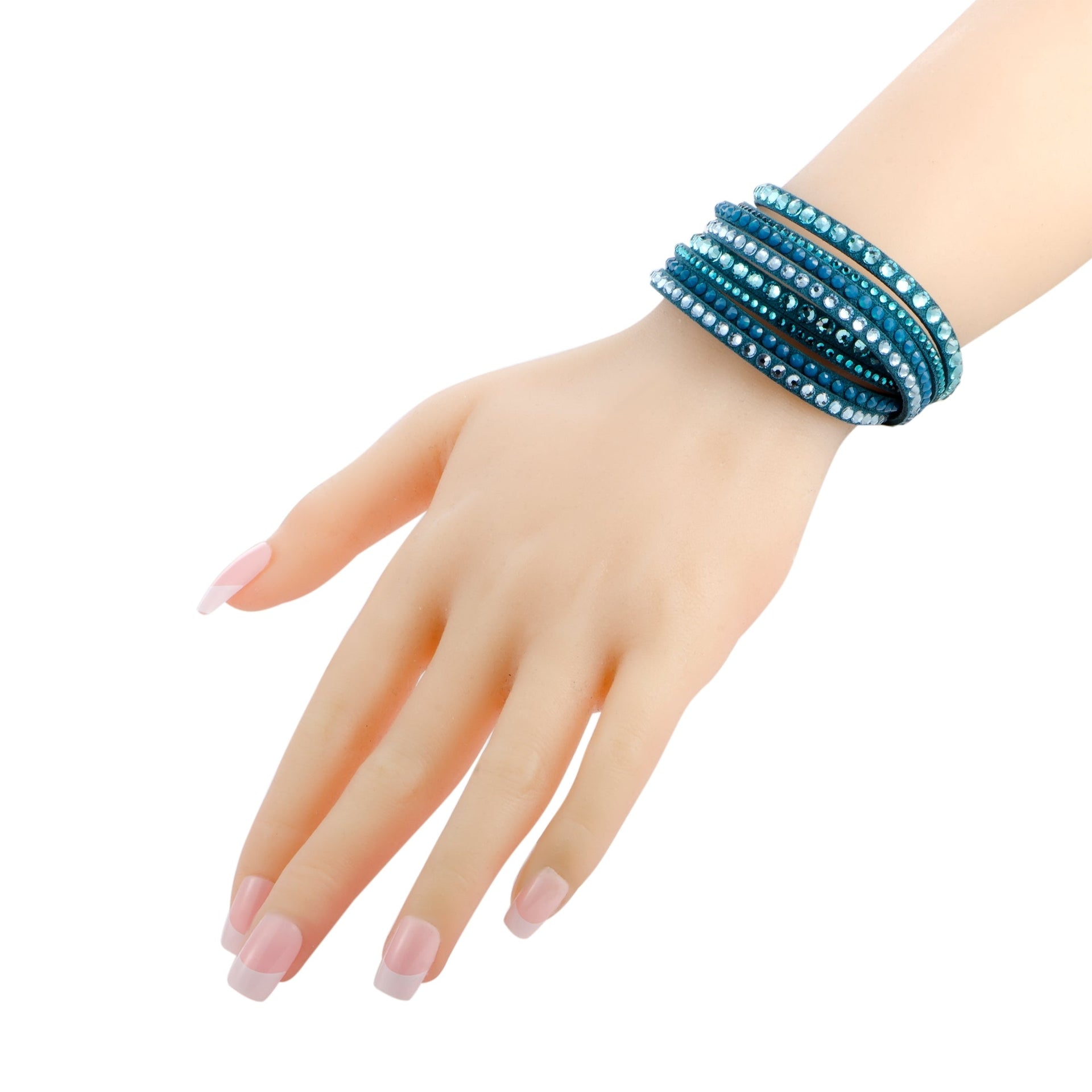 Swarovski Slake Teal 2 in 1 Suede Wrap Bracelet