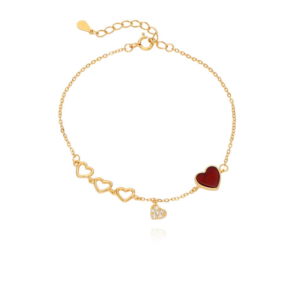 Be Mine Red Heart Bracelet in 18K Gold Plating