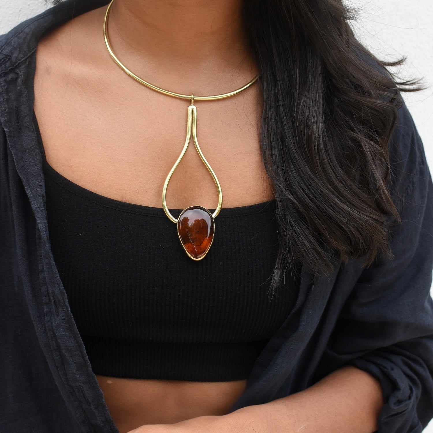 Burnt Orange Drop Choker